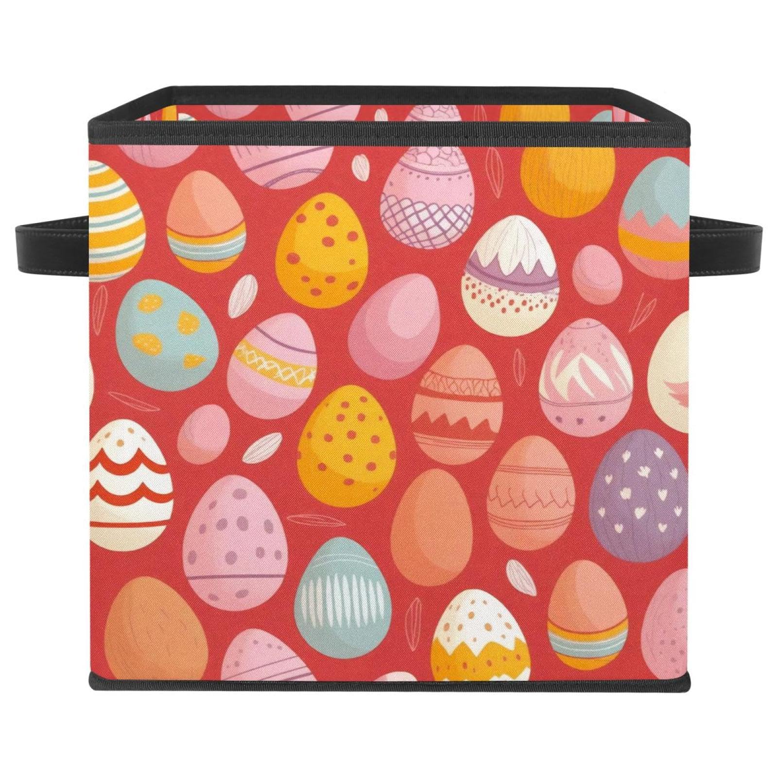 Cesta de almacenamiento rosa decorativa para huevos de Pascua y armarios