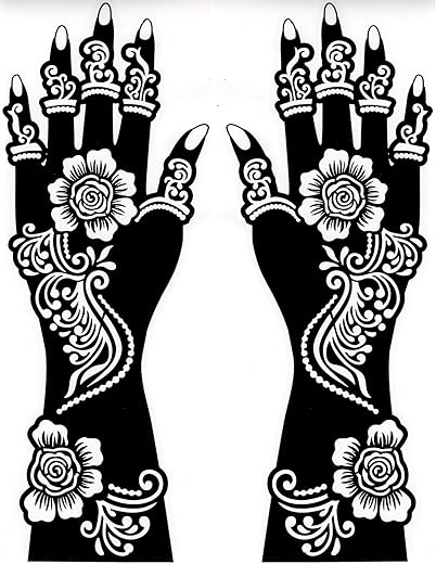 Mehndi Stickers for Hands, Small Size