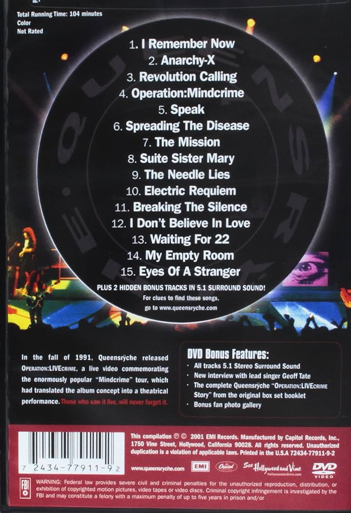 Operation: Livecrime : Queensrÿche: Amazon.nl: Films & tv