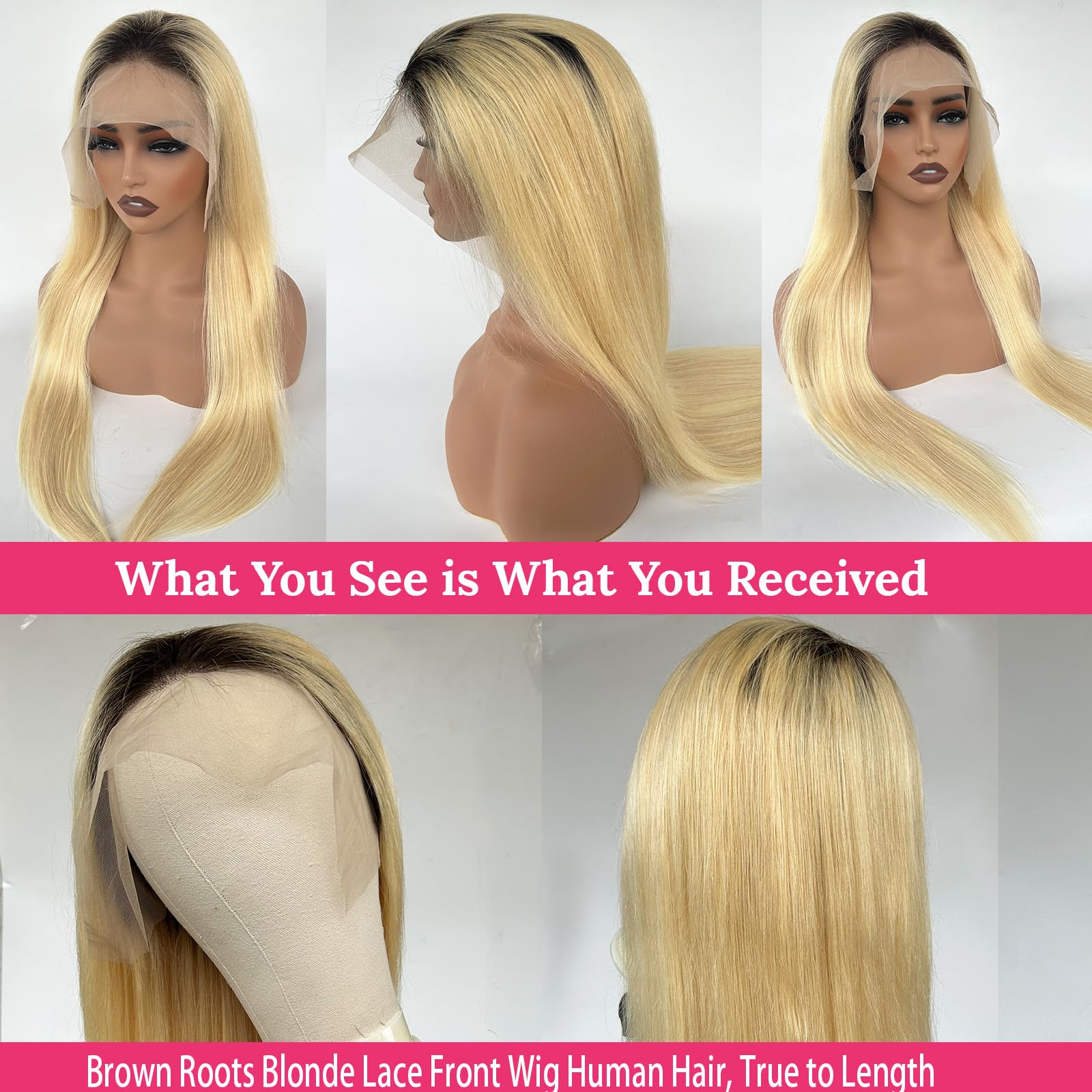 ?ABBY 26” BLONDE OMBRÉ  STRAIGHT LACE FRONT WIG? Amazon.com : AISI HAIR 13x4 Ombre Blonde Straight Lace Front  main image 3