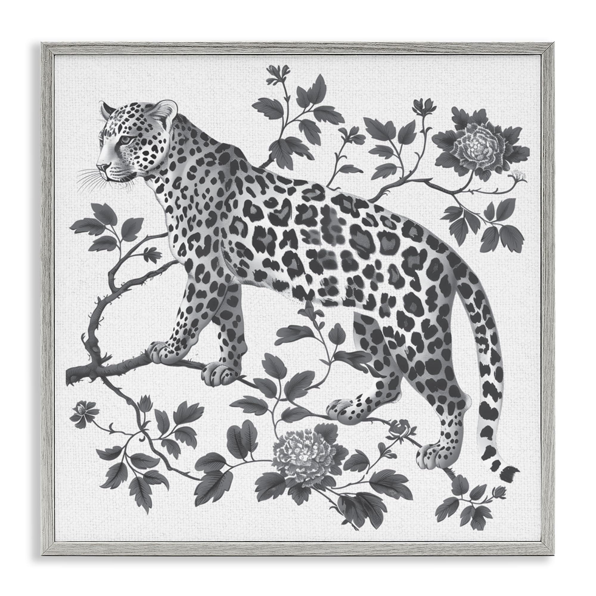 'Monochrome Detail Leopard'| Framed Giclee Art