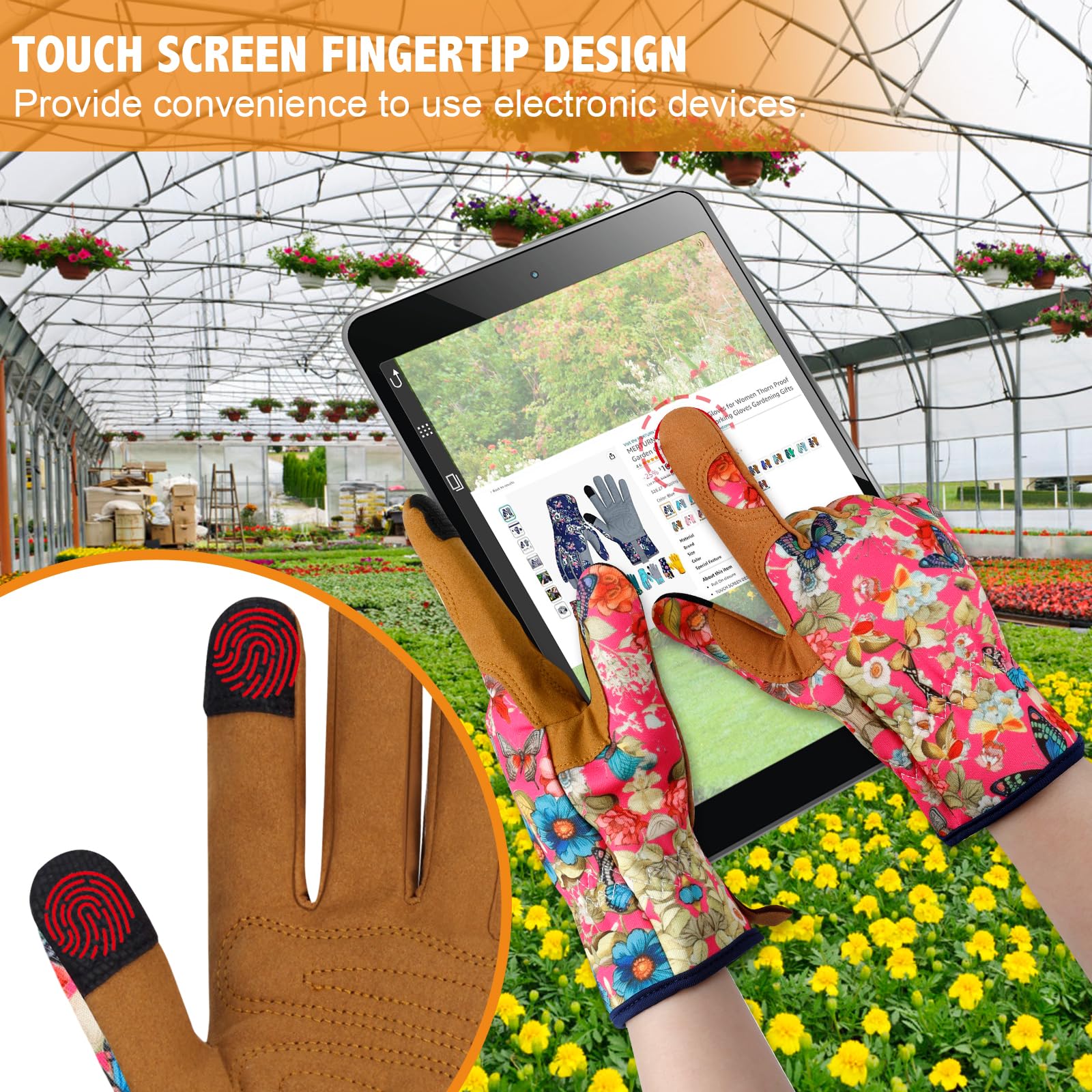 Gants de jardinage en cuir pour femme, gants de jardin résistants aux épines, cadeau de fête des mères, design d'écran tactile, gants de travail pour plantation, creusage, élagage, cadeau de