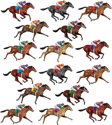 Miniatura 1 de Beistle Hojas de plástico de 16 piezas para decoración de fiesta de caballos, carreras de día Derby, 29 pulgadas, multicolor