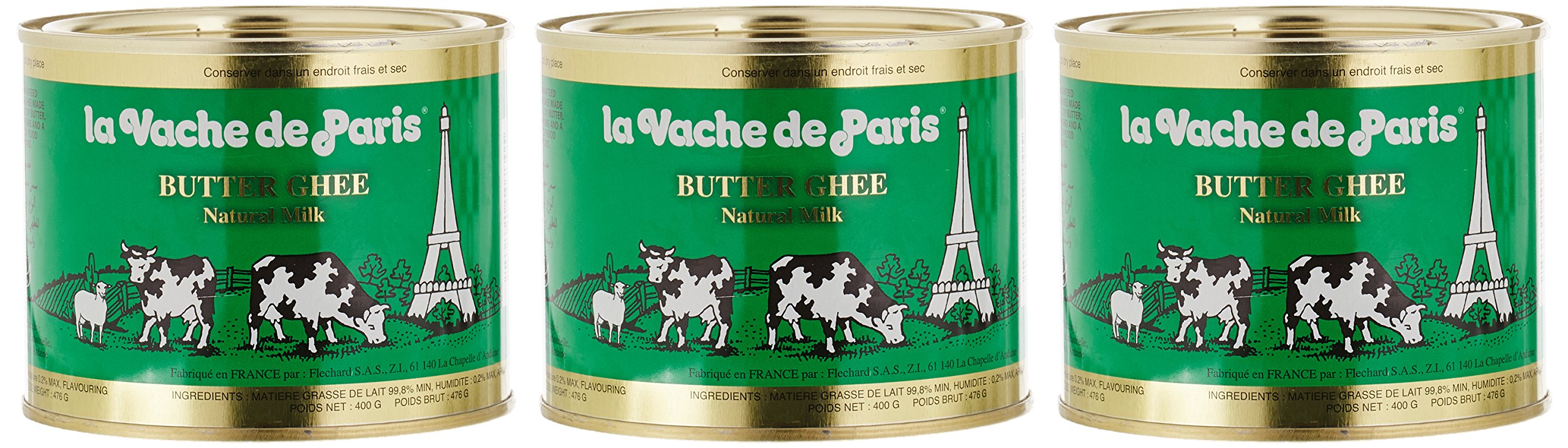 La vache de Paris Butter Ghee 400 g - Lot de 3