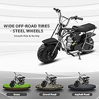 Vista 8 de Oryxearth Mini Moto de Cross para Niños, 105CC 4 Tiempos Motor de Gasolina para Niños Motocicleta de Trail Pit de Bolsillo Todoterreno