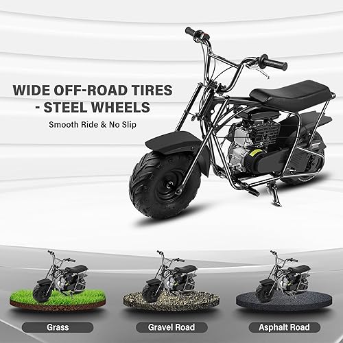 Miniatura 8 de Oryxearth Mini Moto de Cross para Niños, 105CC 4 Tiempos Motor de Gasolina para Niños Motocicleta de Trail Pit de Bolsillo Todoterreno