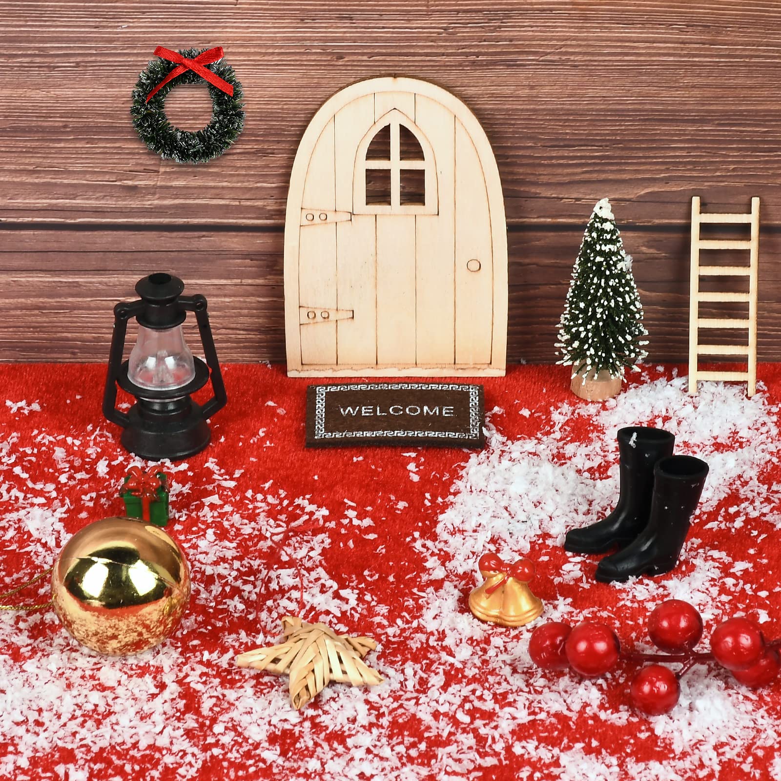 12 Pezzi Miniatura Casa Bambole Miniatura Casa Delle Bambole Per Natale Porta Elfo Natale Kit Decorazioni Natale