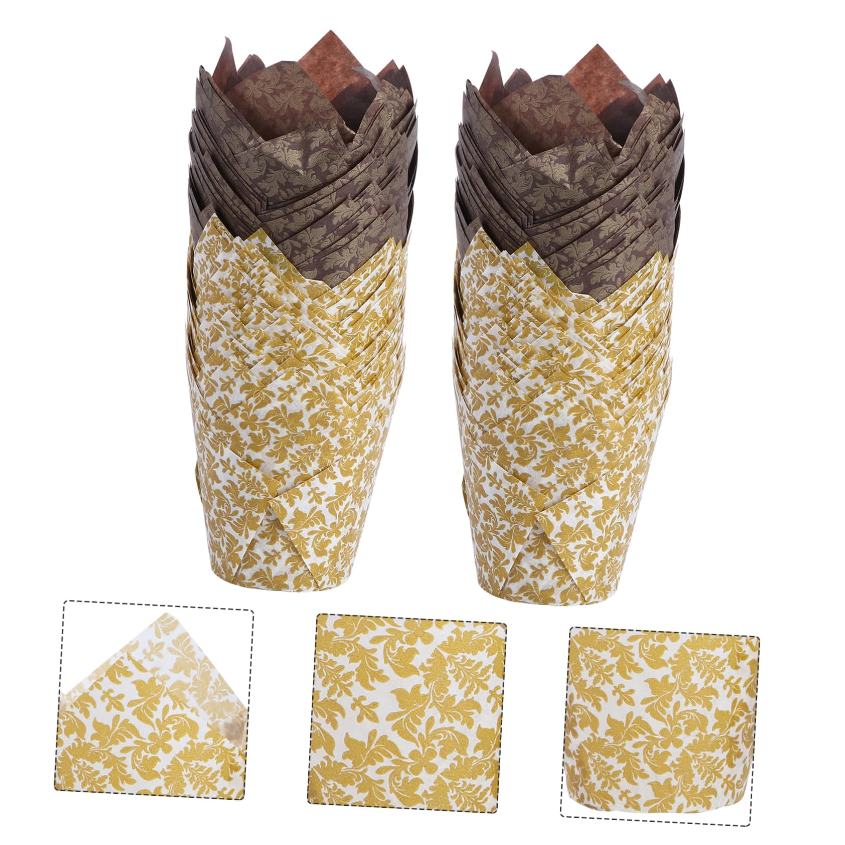 BESTonZON 200pezzi Pirottini Per Muffin Forma Di Tulipano Rivestimenti Impermeabili Per Cupcake Perfetti Per Feste Di Compleanno e Matrimoni Mix Colori