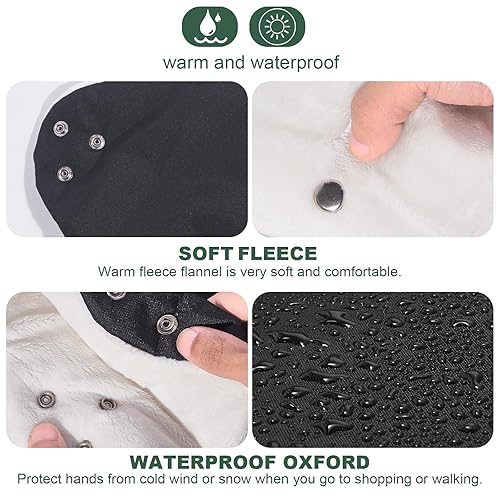 Miniatura 2 de Guantes de invierno extra gruesos para silla de paseo que mantienen el calor para padres y cuidadores en climas fríos, anticongelante, extra grueso,