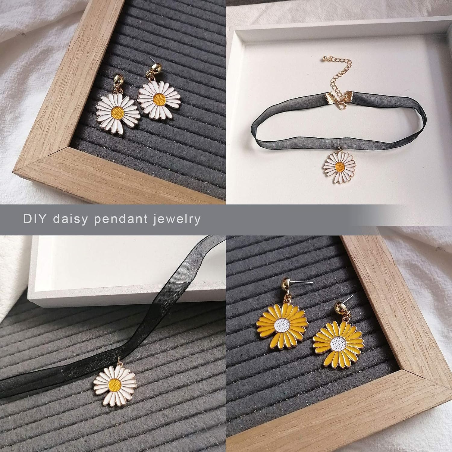SING F LTD 48Pcs Butterfly Daisy Flower Mixed Enamel Pendants Alloy Assorted Charms Set Craft Supplies For Necklace Bracelet Ankle Earring Jewelry DIY Making - Image 7