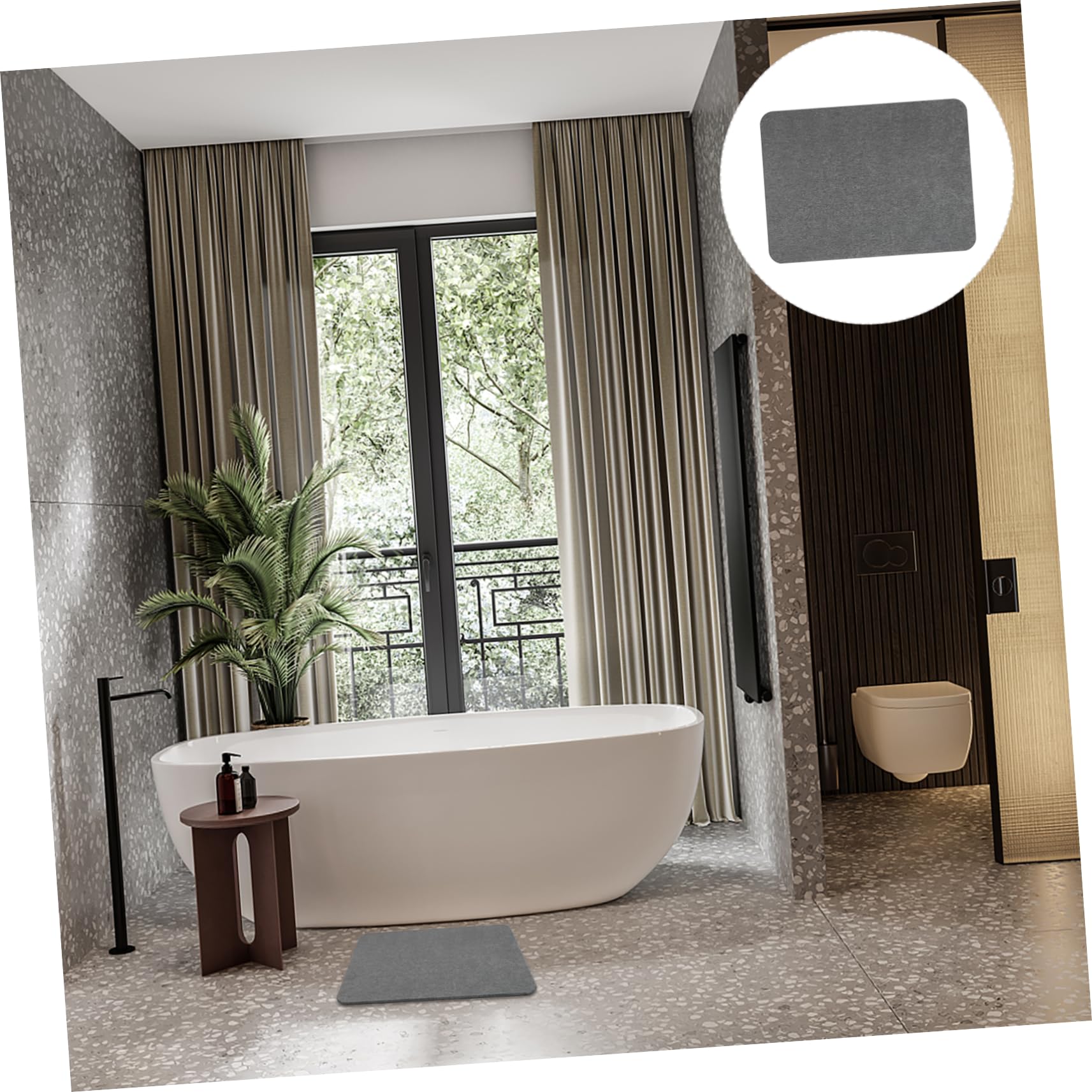 WOONEKY Tappeto per Bagno e Cucina in Terra Diatomea 40x30 Cm ad Asciugatura Rapida Eccellente Assorbimento e Superficie Morbida e Confortevole