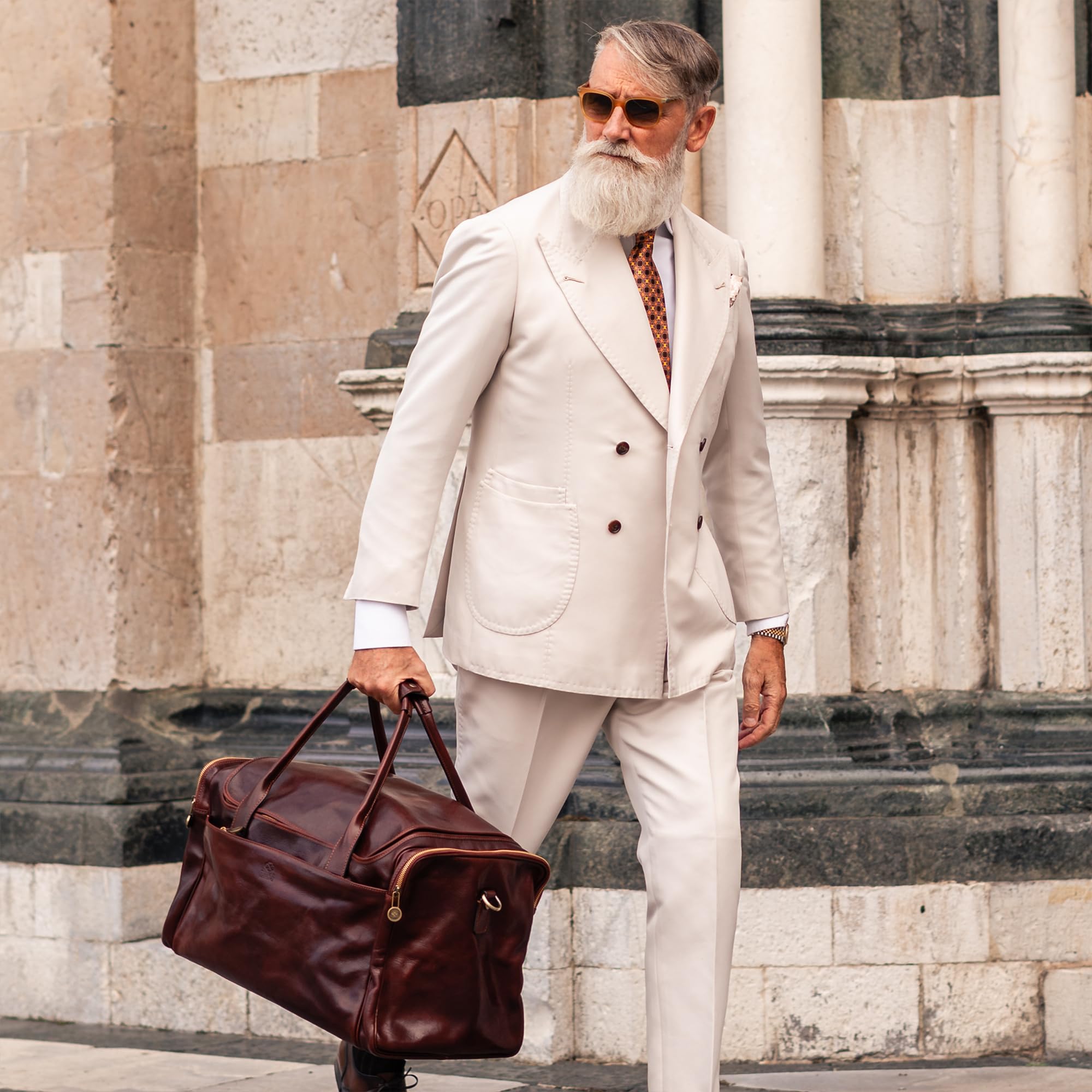 Weekender Herren und Damen - Reisetasche Leder - Made in Italy - Hochwertige Reisetaschen - Edel & Elegant - Time Resistance
