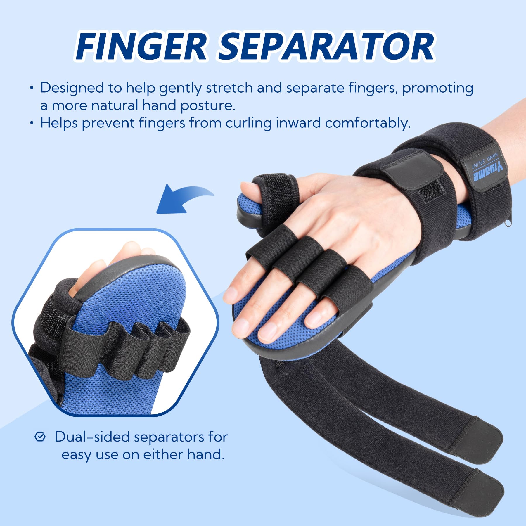 Férula De Mano Con Soporte Para Dedos, Enderezador De Muñeca Y Dedos Para Aliviar La Rigidez, Ajustable Para Mano Izquierda O Derecha, Talla M