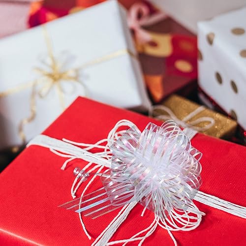Miniatura 3 de EXCEART 20 lazos de regalo de organza grandes para envolver regalos, cinta blanca para Navidad, vacaciones, cumpleaños, boda, regalo, floristería,