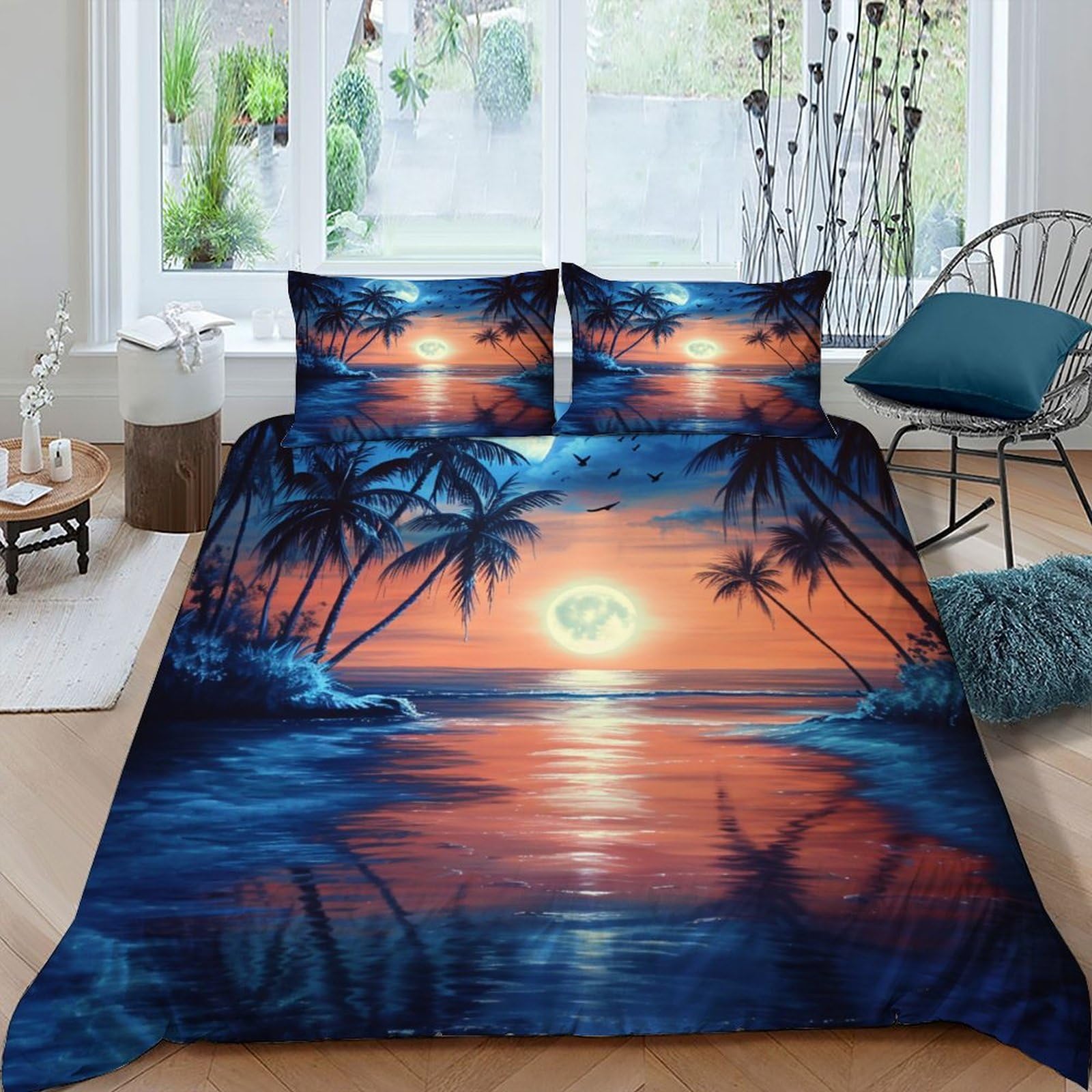 Parure de couette plage tropicale pour remplacer le linge de lit rêche par la douceur