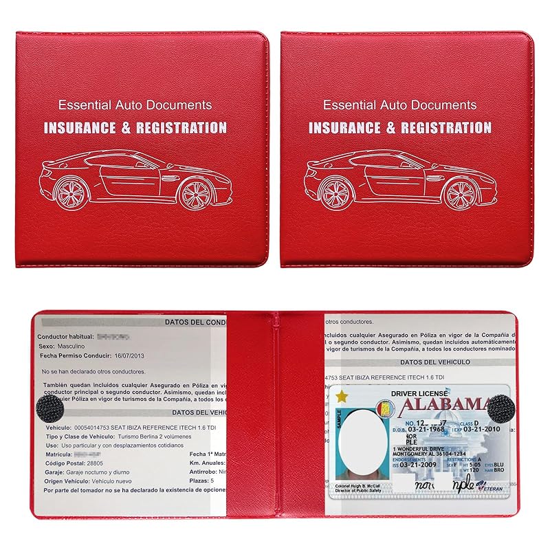 Organizador para Porta-Luvas com Porta-Documentos e Fechamento Magnético Yourkar Vermelho 2 unidades