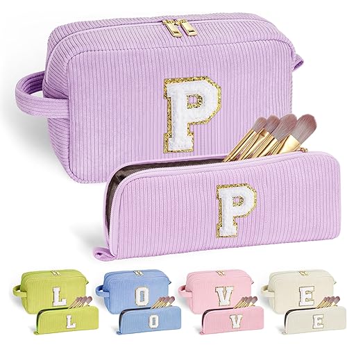 YOOLIFE 2 Cute Travel Makeup Bag Make Up Bag Cosmetic Bag Makeup Brush Bag for Teen Girl Friend Birthday Gifts for Women Her