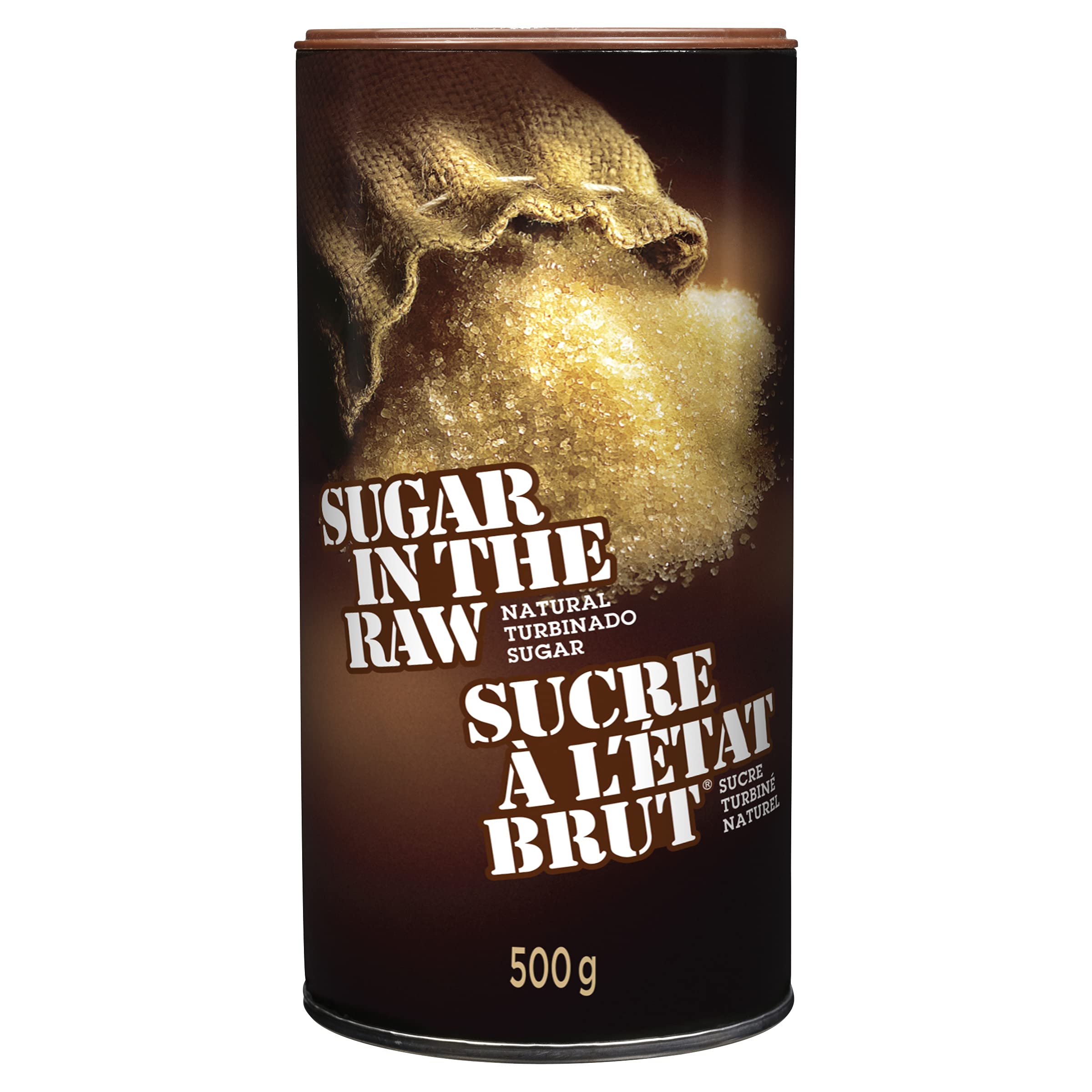 Sugar In The Raw - Turbinado Cane Sugar, Natural & Unrefined - Perfect for Baking, Coffee, and Sweetening - Non-GMO, Kosher Certified, Vegan, Made in Canada - 500g Canister - 2