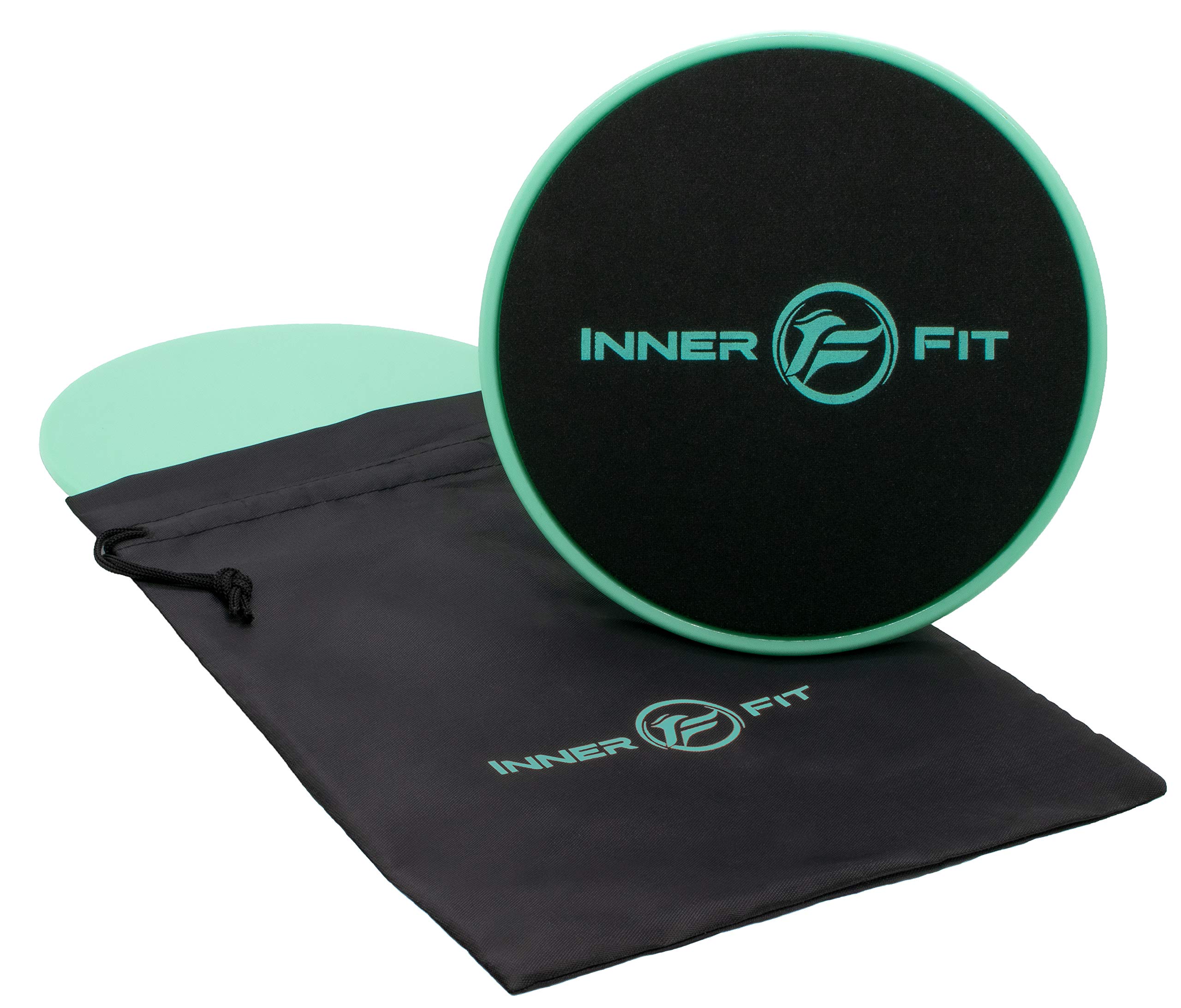 InnerFit Core Sliders for Working Out - Set of 2 Dual Sided Exercise Sliders Fitness Discs - Durable Strength Slides Suitable for Carpets and Hardwood Floors