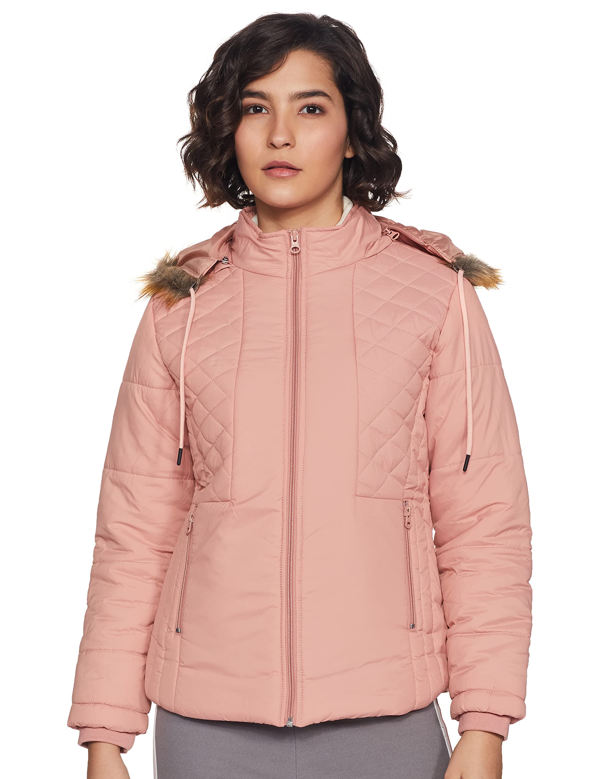 qube by fort collins Women's Nylon & Net Short Length Bomber Jacket Regular-picture-35