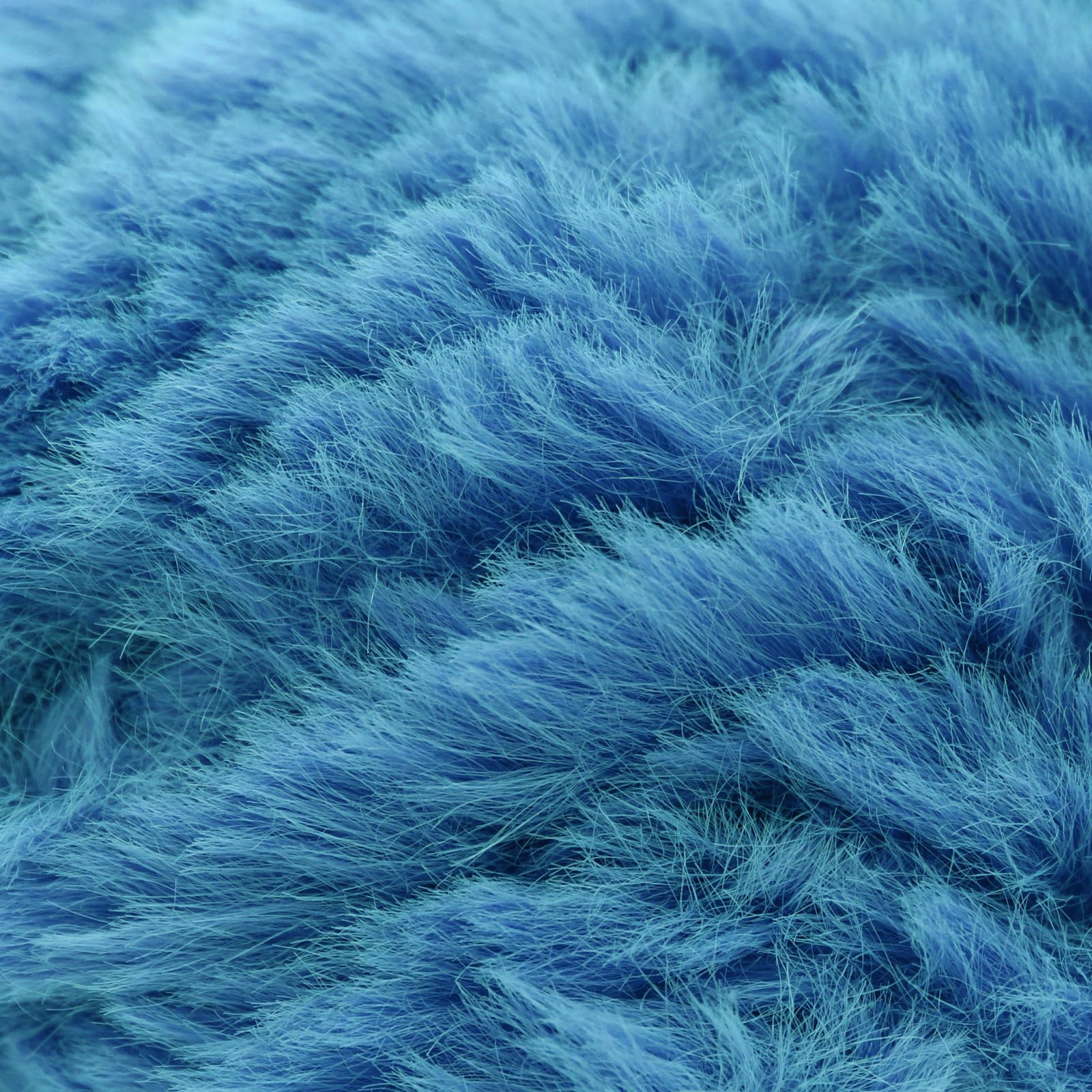 Pretty Jolly 4 Balls Faux Fur Yarn Super Soft & Fluffy, Crochet & Knitting, Chunky Eyelash Yarn (Peacock Blue) - Image 2