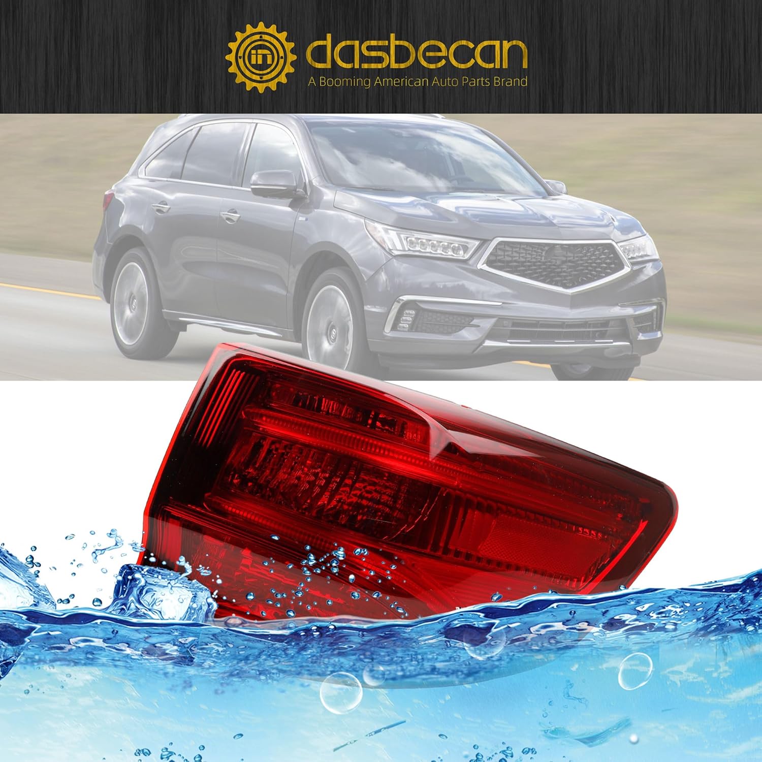 Dasbecan LED Tail Light Assembly Compatible with 2014-2020 Acura MDX Taillight Rear Lamp Right Passenger Side Replace# 33500TZ5A02 AC2805103