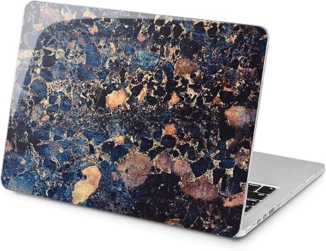 Hard Case Compatible for MacBook Pro 16 14 M3 M2 2023 M1 Pro 13 2022 Air 13 2021 Retina 2020 Mac 11 12 Pattern Blue Laptop Granite Marble Design Especial New Cover Protective Print Dark Tile