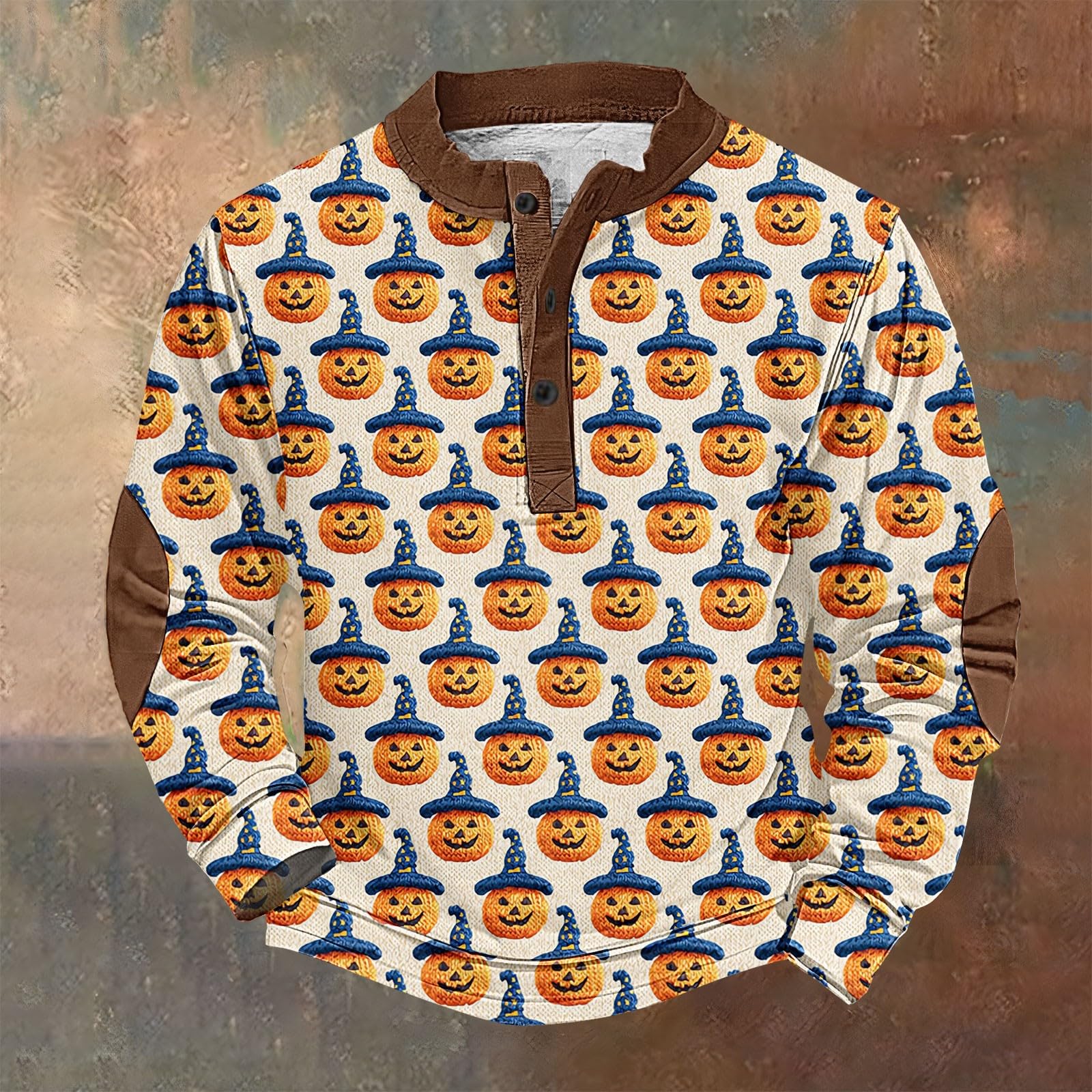 Sudaderas De Hombre Sudadera con Cuello Abotonado Y Estampado Retro Halloween para Partido A Chaquetas Camiseta Ciclismo Ropa Verano Camisa Manga Larga Oversize Artículos Pesca Mujer