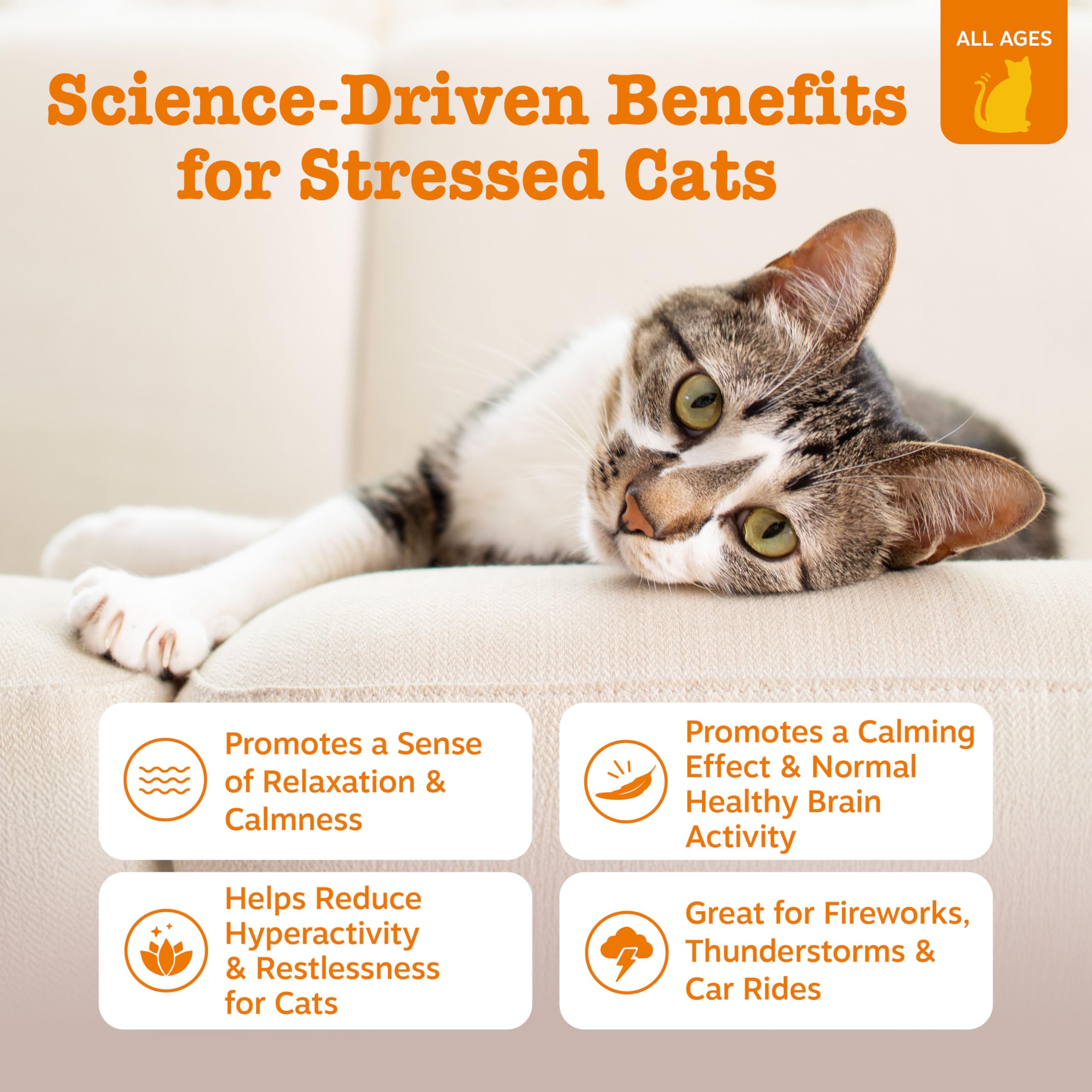 Zesty Paws Calming Mousse for Cats - Composure & Relaxation for Stress & Separation - Cat Calming Supplement with Ashwagandha, L-Theanine, Valerian Root & Vitamin B1-14 Count - image 2