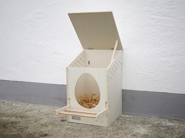Foto 5 de 5 de Kerbl Hobbyfarming Nido de Puesta, 1 Compartimento, para gallinas ponedoras, Color marrón, 51x34x53 cm, Madera