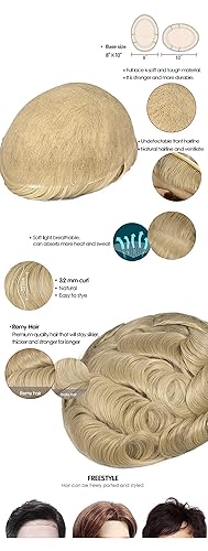 Miniatura 6 de LLWear toupee - Peluca de cabello humano para hombre, 8 x 10 pulgadas, gorra de encaje francés completo, sistema de reemplazo de pelucas para