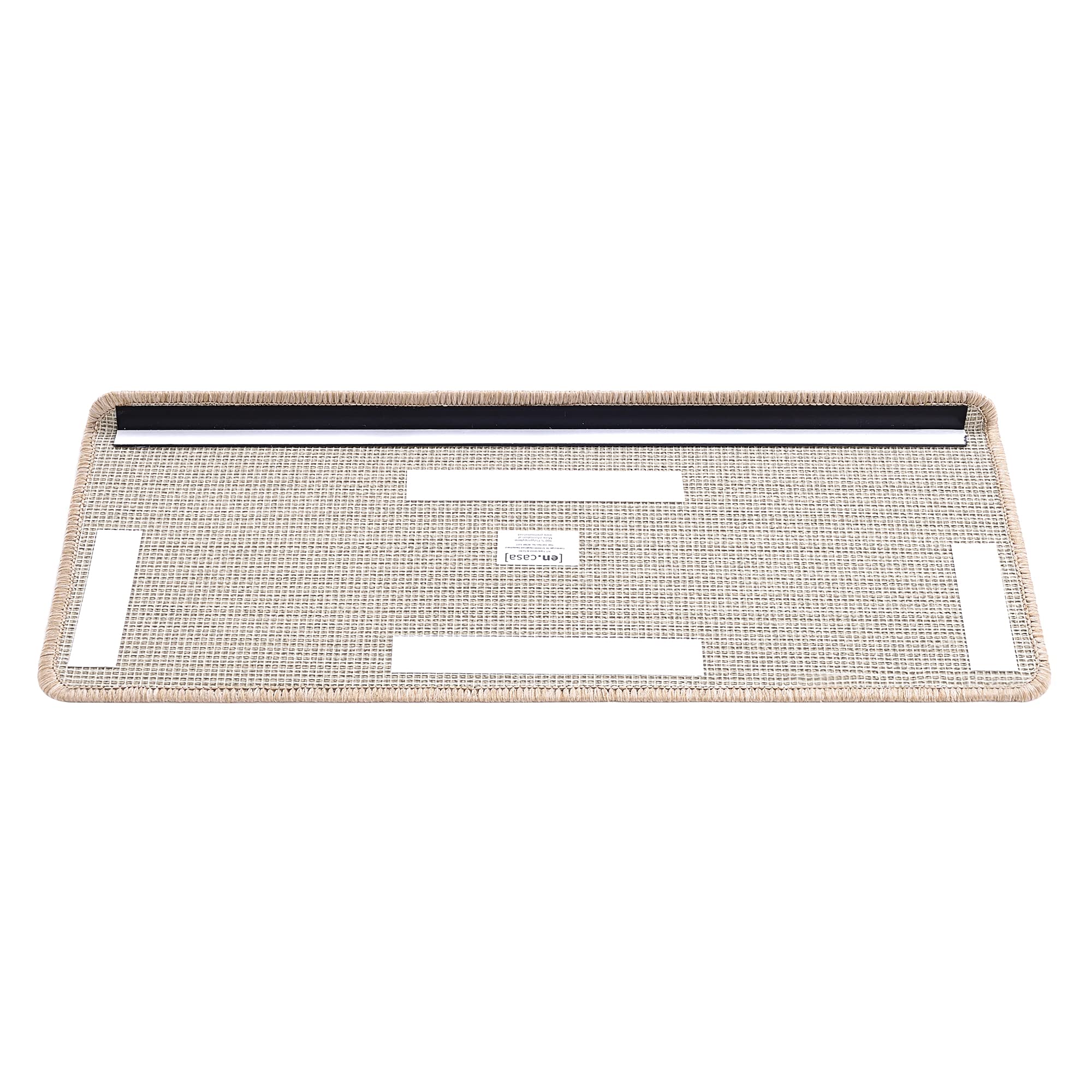 [en.casa] Set de 15 Alfombrillas de Escalera Alfombrillas para Peldaños Autoadhesiva Antideslizante Amortigua Sonidos Protección 65 x 24 + 4cm de Borde Beige
