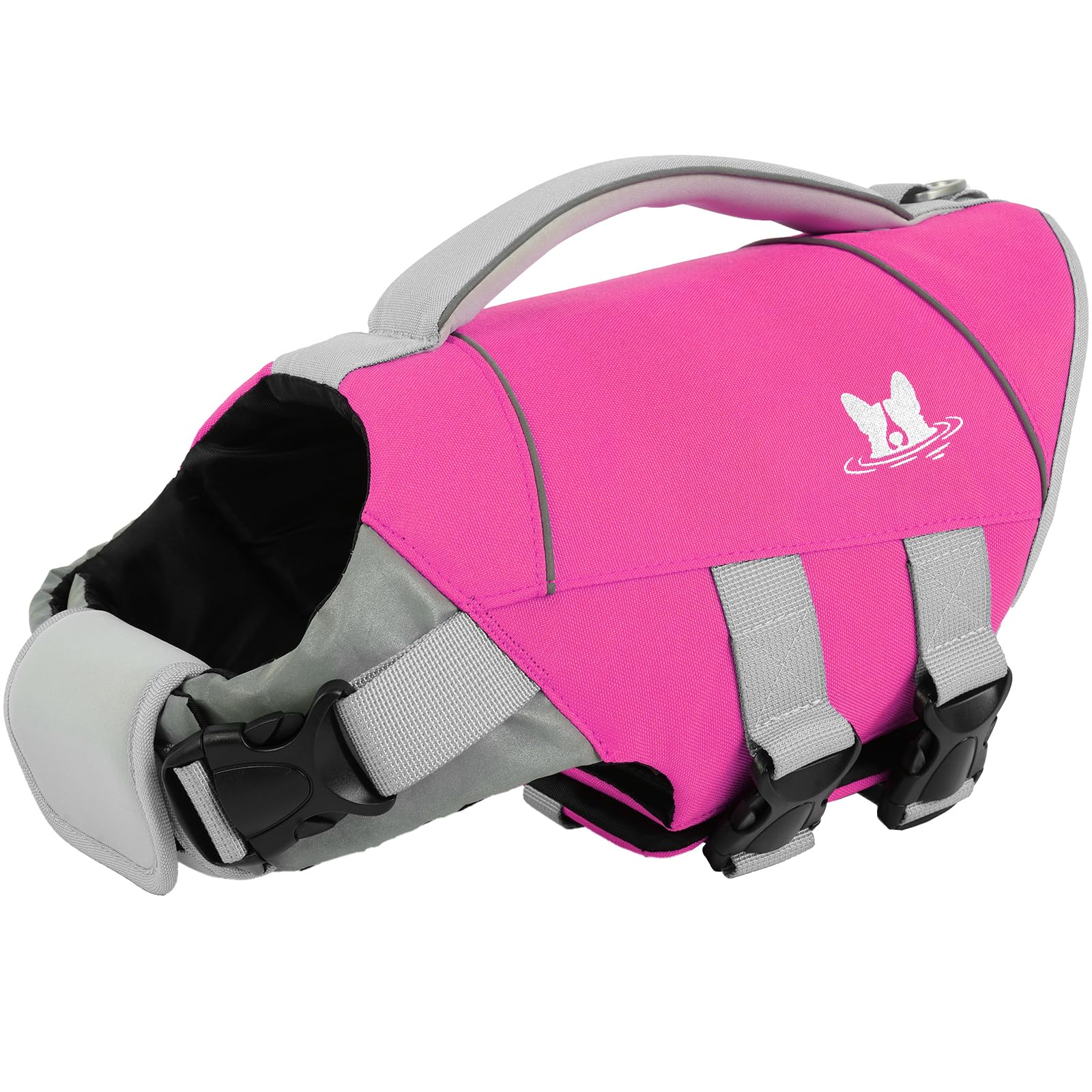 IECOii Dog Life Vest,High Buoyancy Dog Paddle Board Vest with Rescue Handle,Reflective Dog Float Coat with D-Ring,Adjustable Pet Life Jacket for Medium Dogs,Dog Life Jacket High Visibility,Rosered M