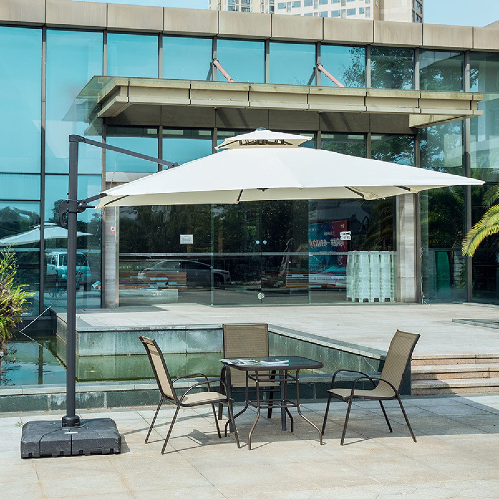 WDSOPK Outdoor Umbrella,Patio Umbrella Outdoor Table Umbrella,Backyard Patio Umbrella,Hanging Market Garden Umbrellas,for Backyard, Poolside,Red-2.5 * 2.5m(White-2.5 * 2.5m)