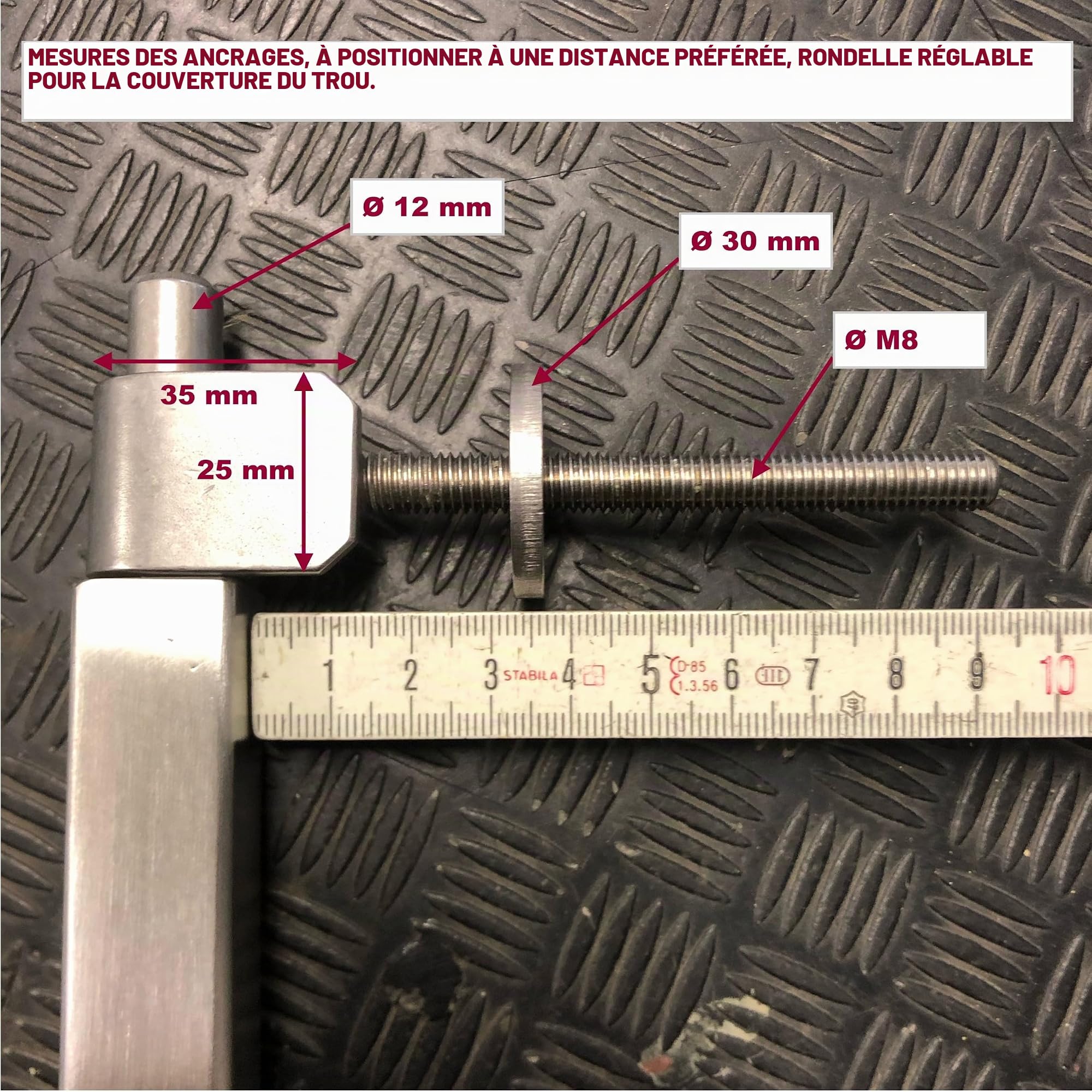 Barre anti-intrusion de sécurité - acier inoxydable 316L - extensible de 800 à 1400 mm. - anti-effraction - antivol - pour portes, portes et fenêtres - résistant - haute qualité - DimAccessoires