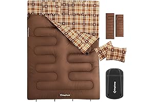 KingCamp Queen Size 2 Person Double Sleeping Bag with Pillows for Adults