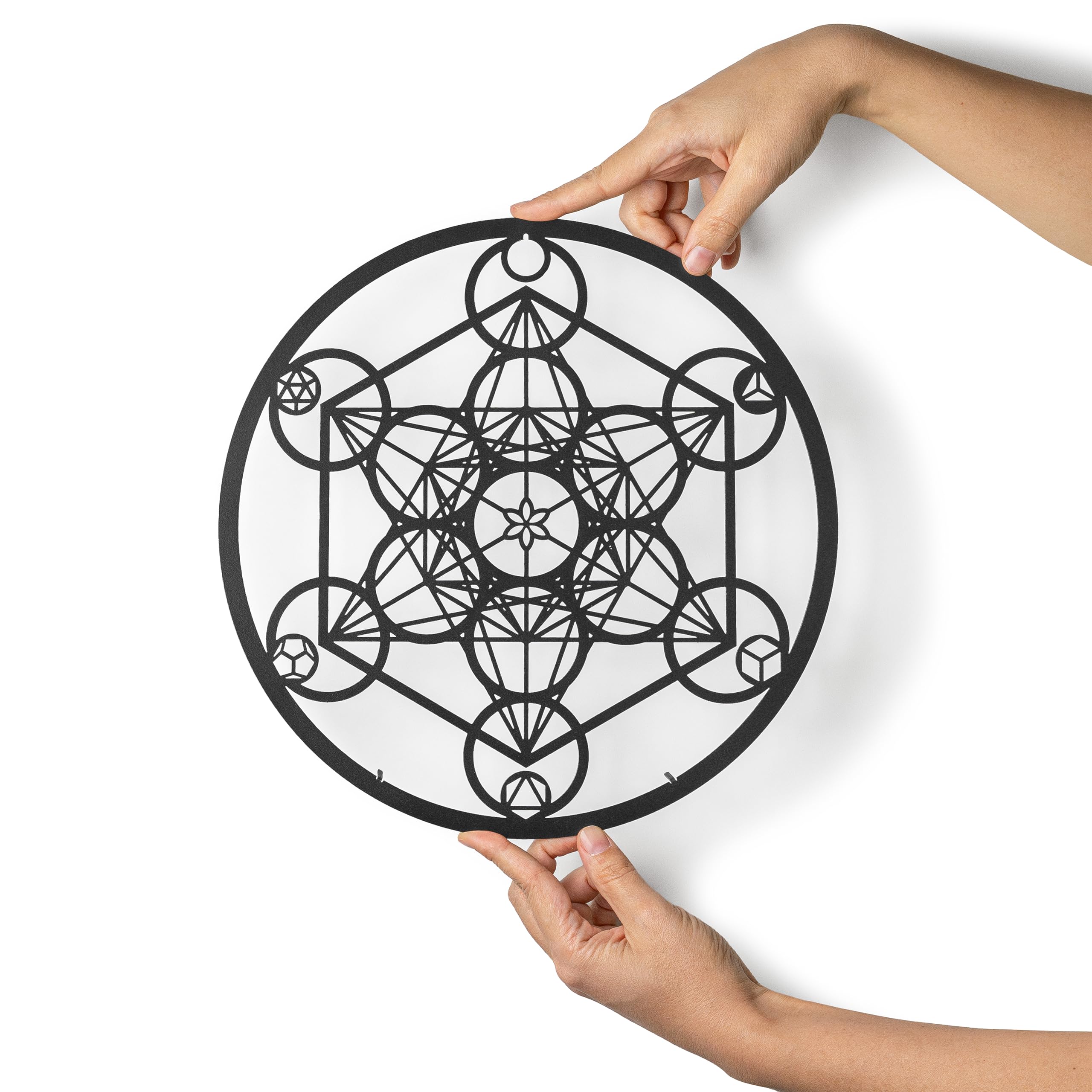 keluly Decorazione in metallo. Scultura da parete galleggiante, con ombre, in acciaio. (43 x 31 cm., Cubo Metatron)