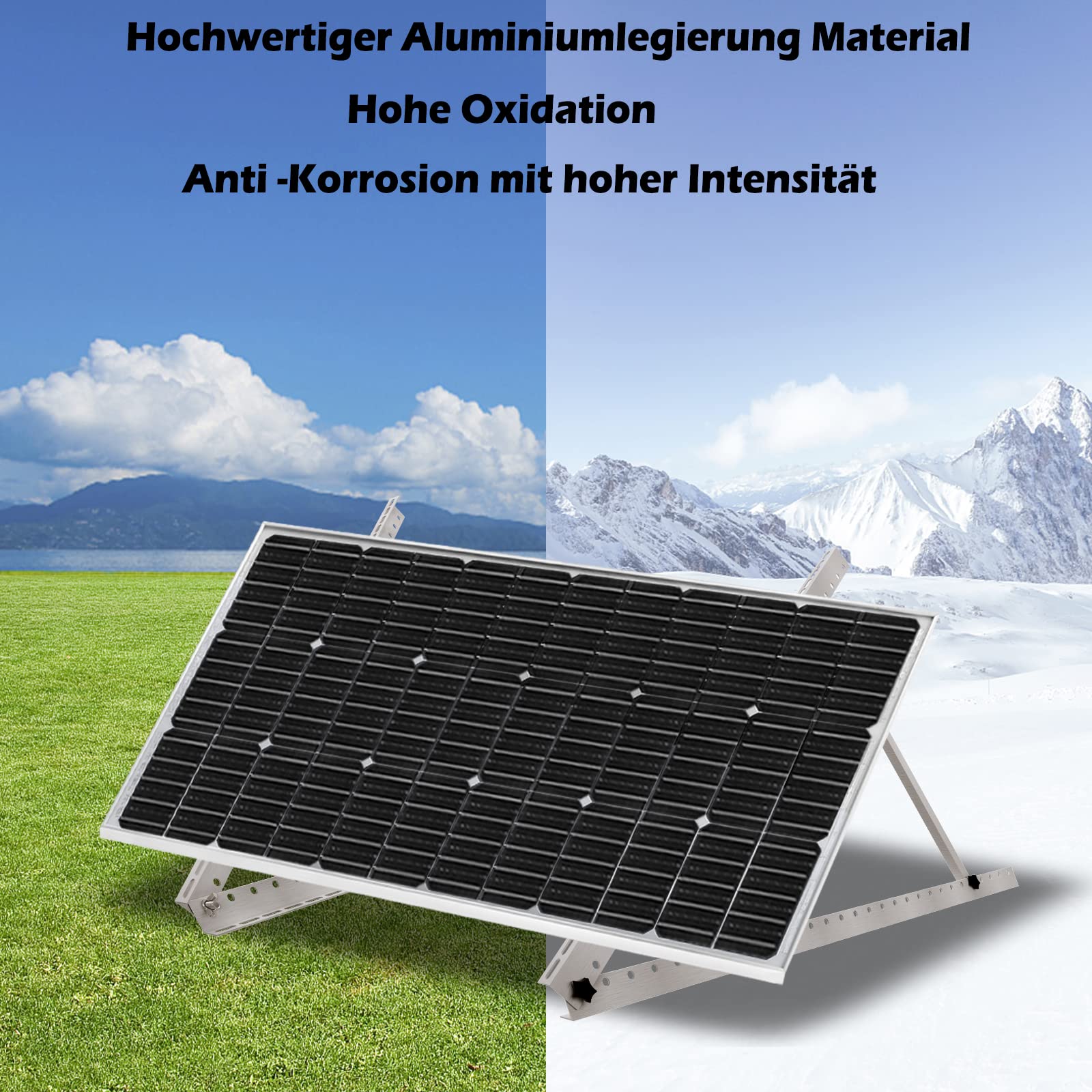 UISEBRT Supporto per pannello solare da 71 cm, inclinabile e pieghevole, per tetto della barca, camper, 2 pezzi