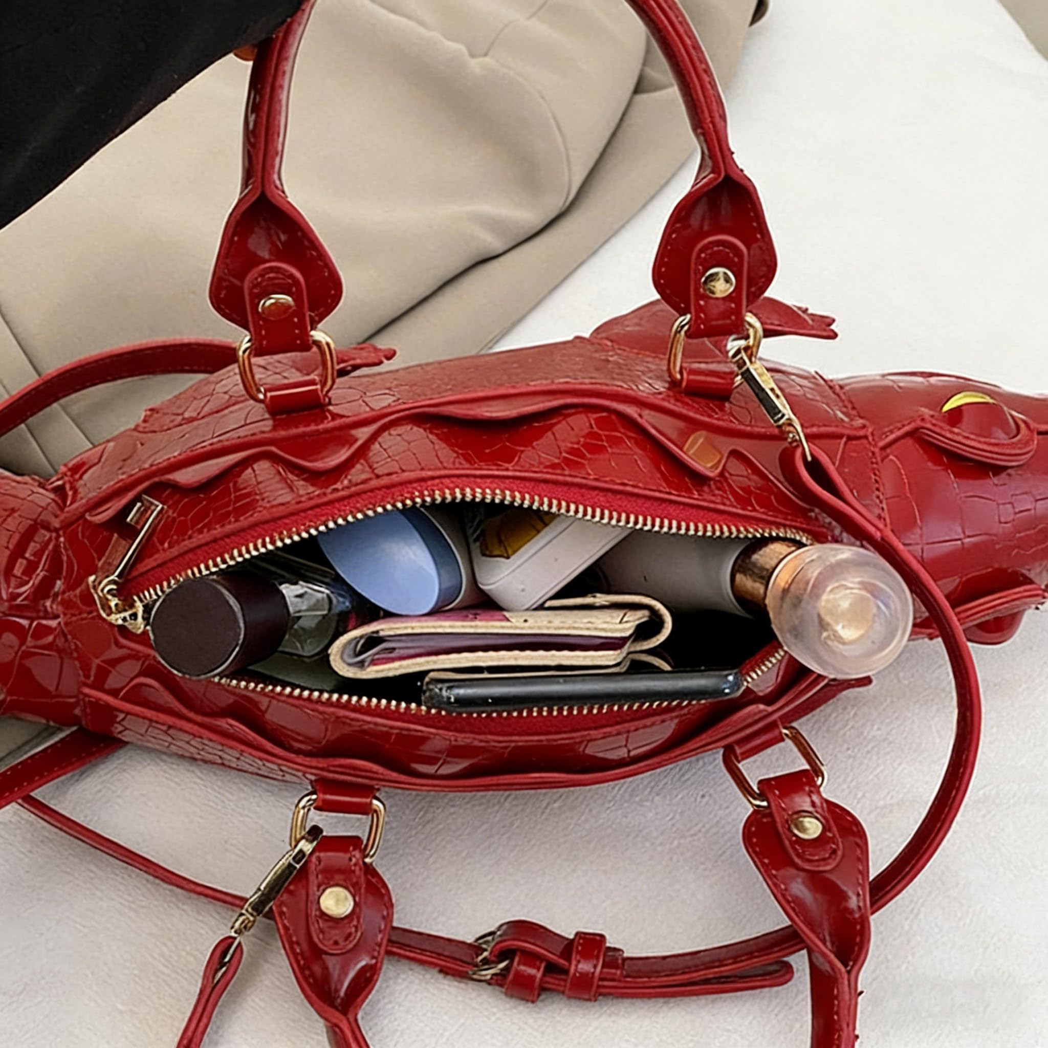 bolsa cruzada con cremallera linda bolsa de hombro de animal 3D de cuero PU para mujeres que hacen compras asisten a fiestas bailan