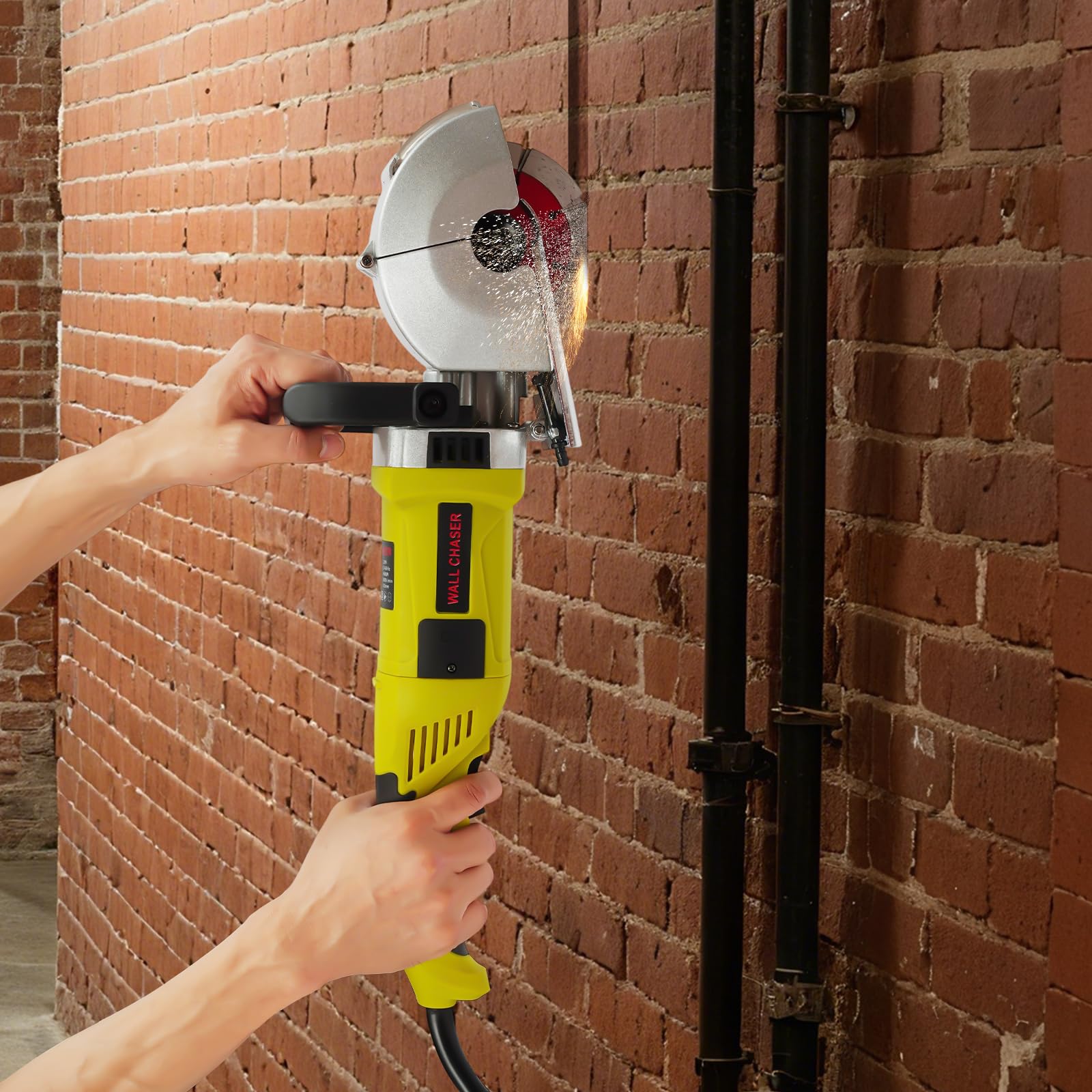 Fraiseuse électrique de rainure 4000W, rainureuse maçonnerie 6500 tr/min, machine à rainurer le béton