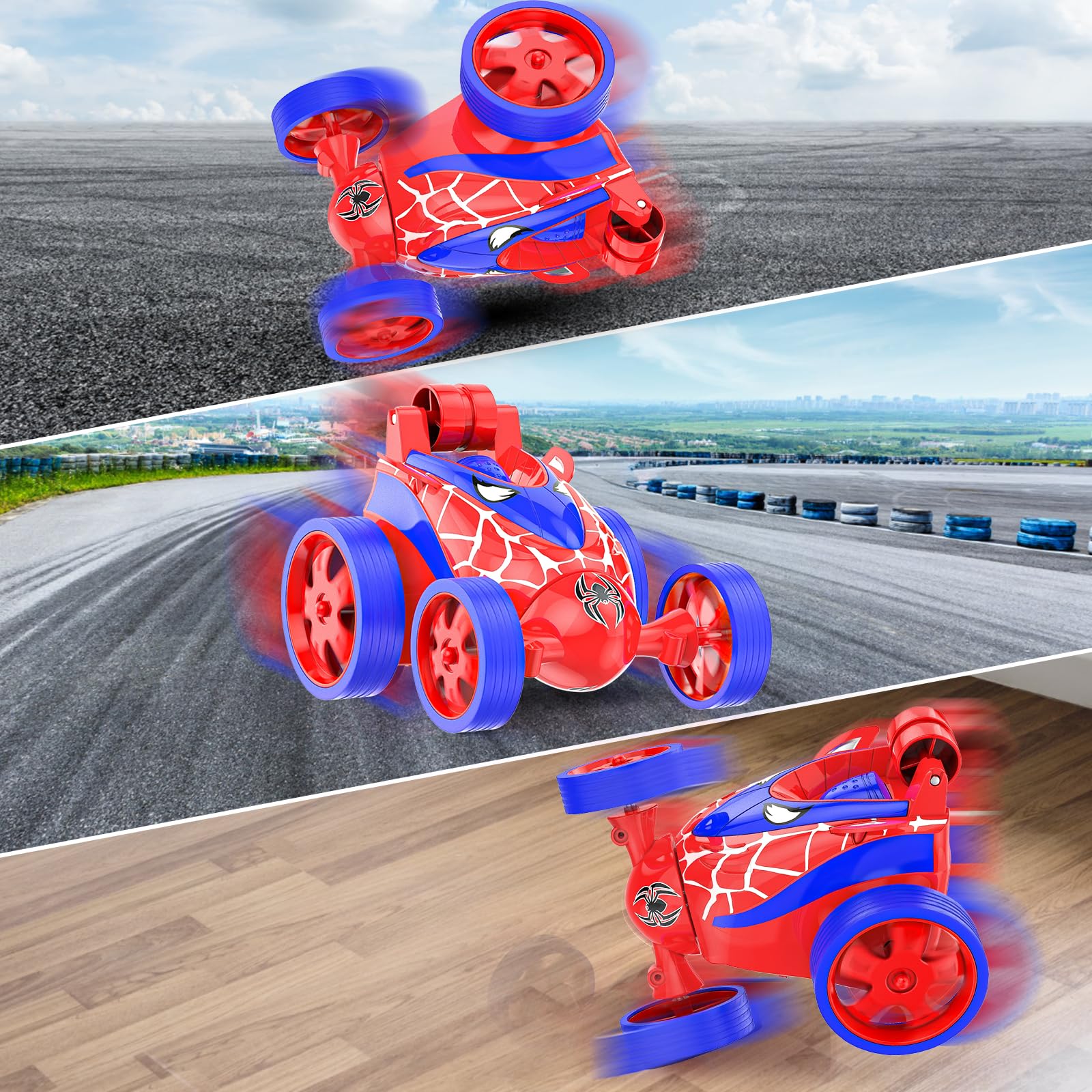 Buoeuik Voiture Telecommandé Enfant, Mini RC Stunt Spider Car 360°Rotation Jouet Garçon 3 4 5 6 7 Ans Fille Cadeau Anniversaire Noel Jeux Véhicule Téléguidée Intérieur Extérieur - 3