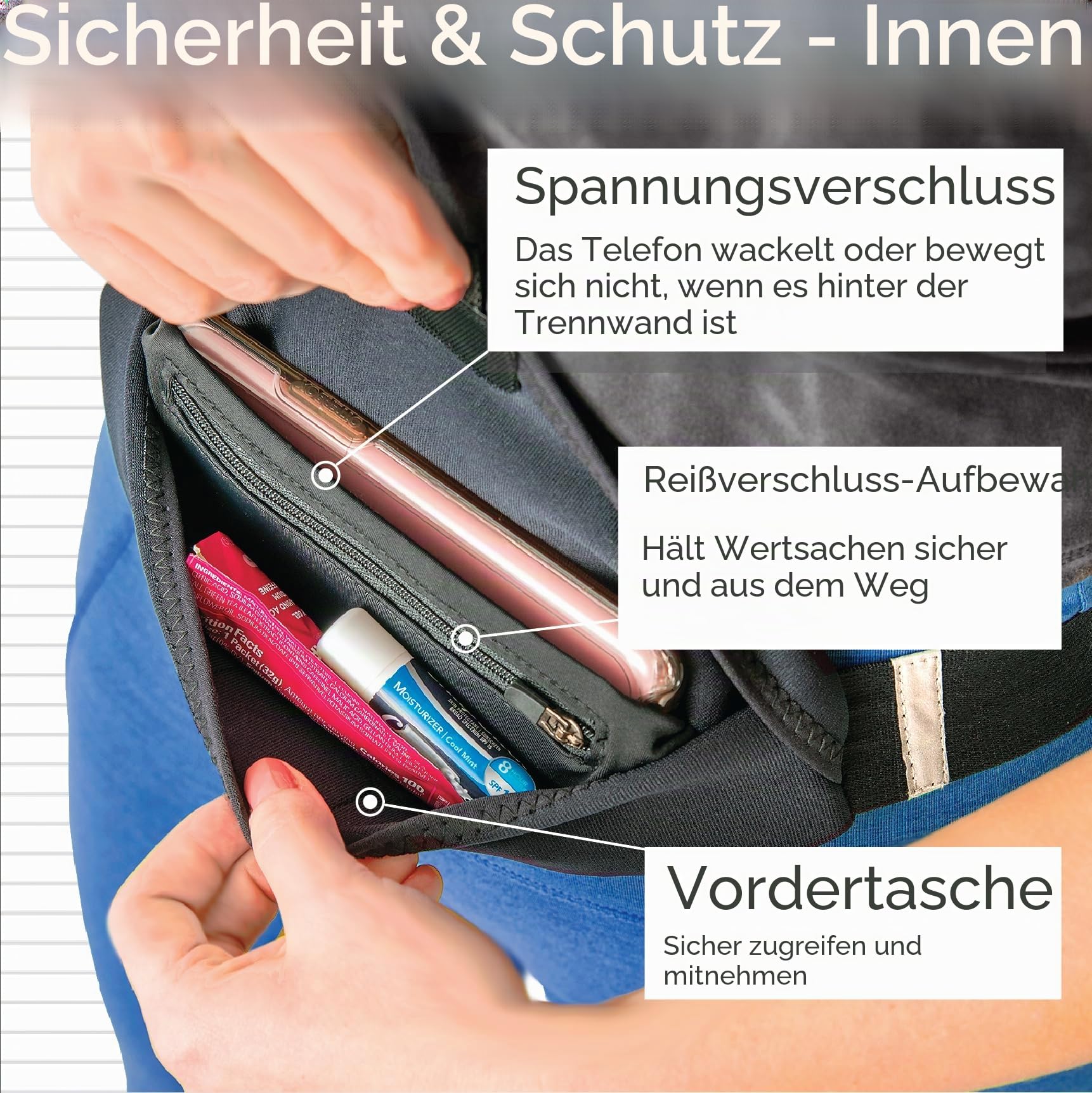Tune Belt SP2 Access Laufgürtel, Schwarz, L, Gürteltasche zum Laufen