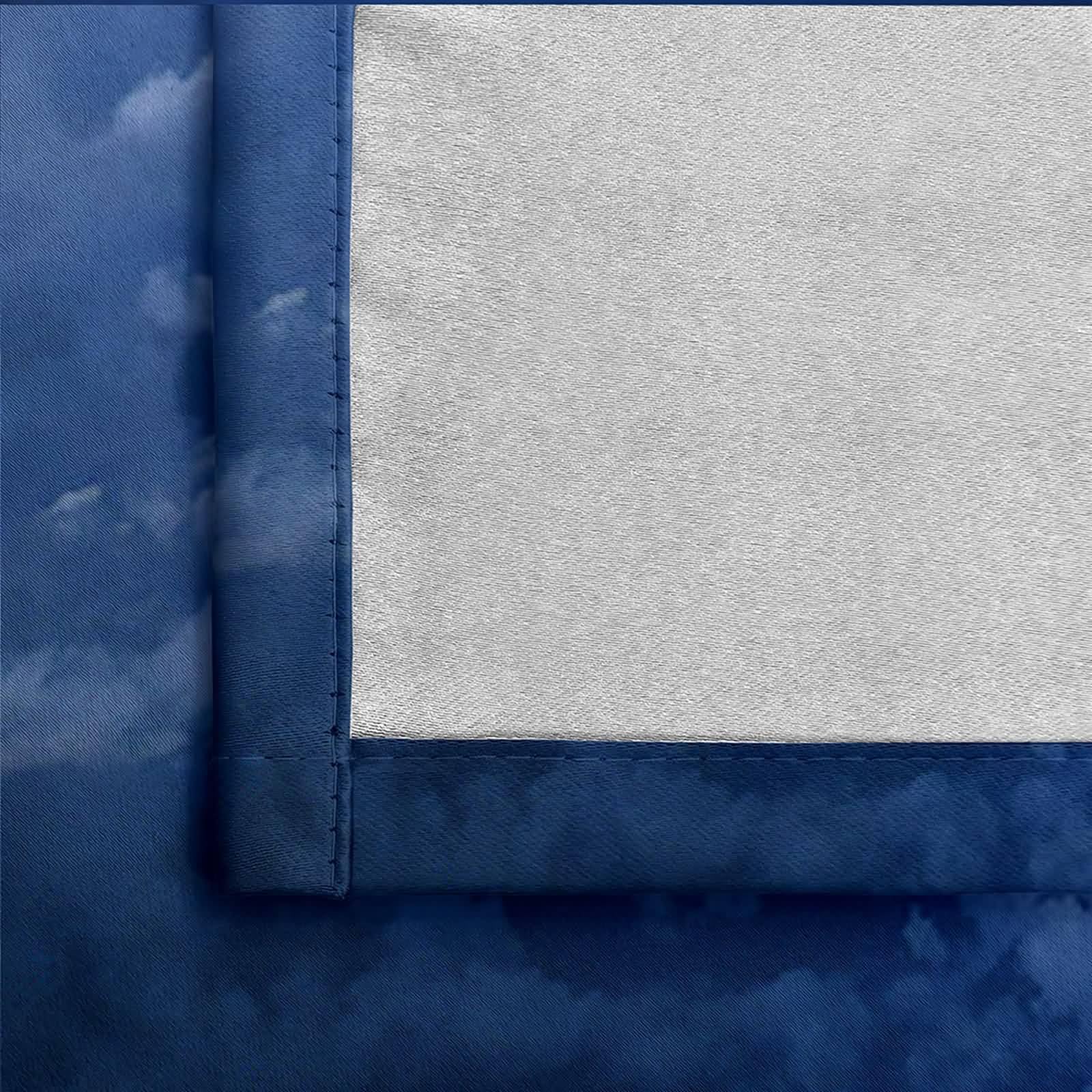 Rideau Occultant Thermiques, Ciel Bleu et Nuages Blancs Rideaux Salon Moderne Occultant Rideau Chambre, Bleu Blanc, 214x183cm