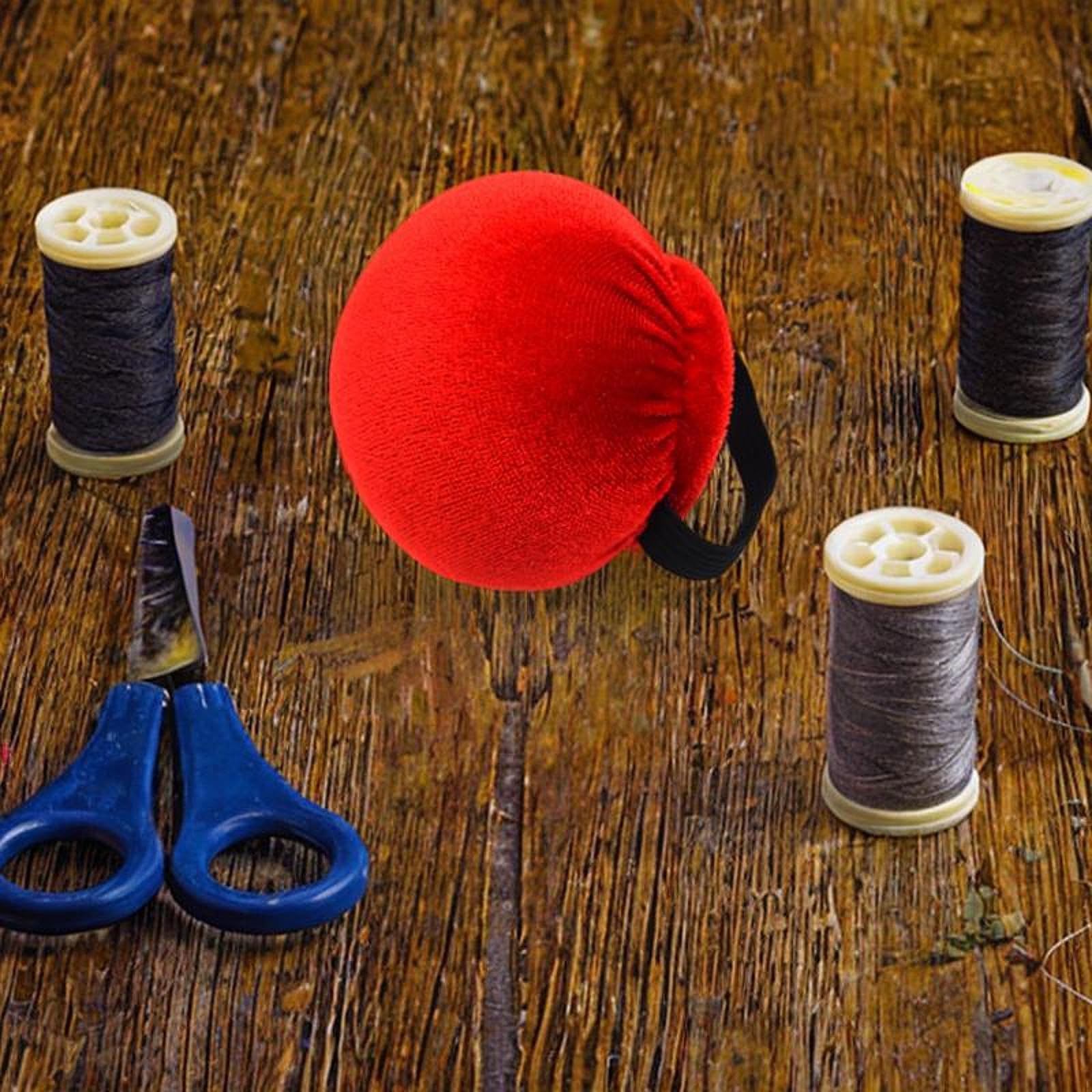 Nishiyuenyi Wrist Pin Cushion Pin Holder Lightweight DIY Crafts Needle Holder Pincushion for Needlework Cross Stitch Dressmaking Tailor, Red