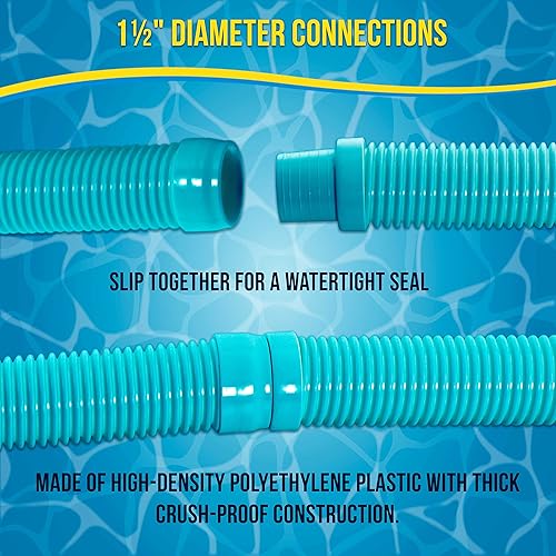 Miniatura 9 de U.S. Pool Supply Manguera para aspiradora de piscina, juego de 8 piezas de manguera de piscina, secciones de conector en espiral flexible blanco de