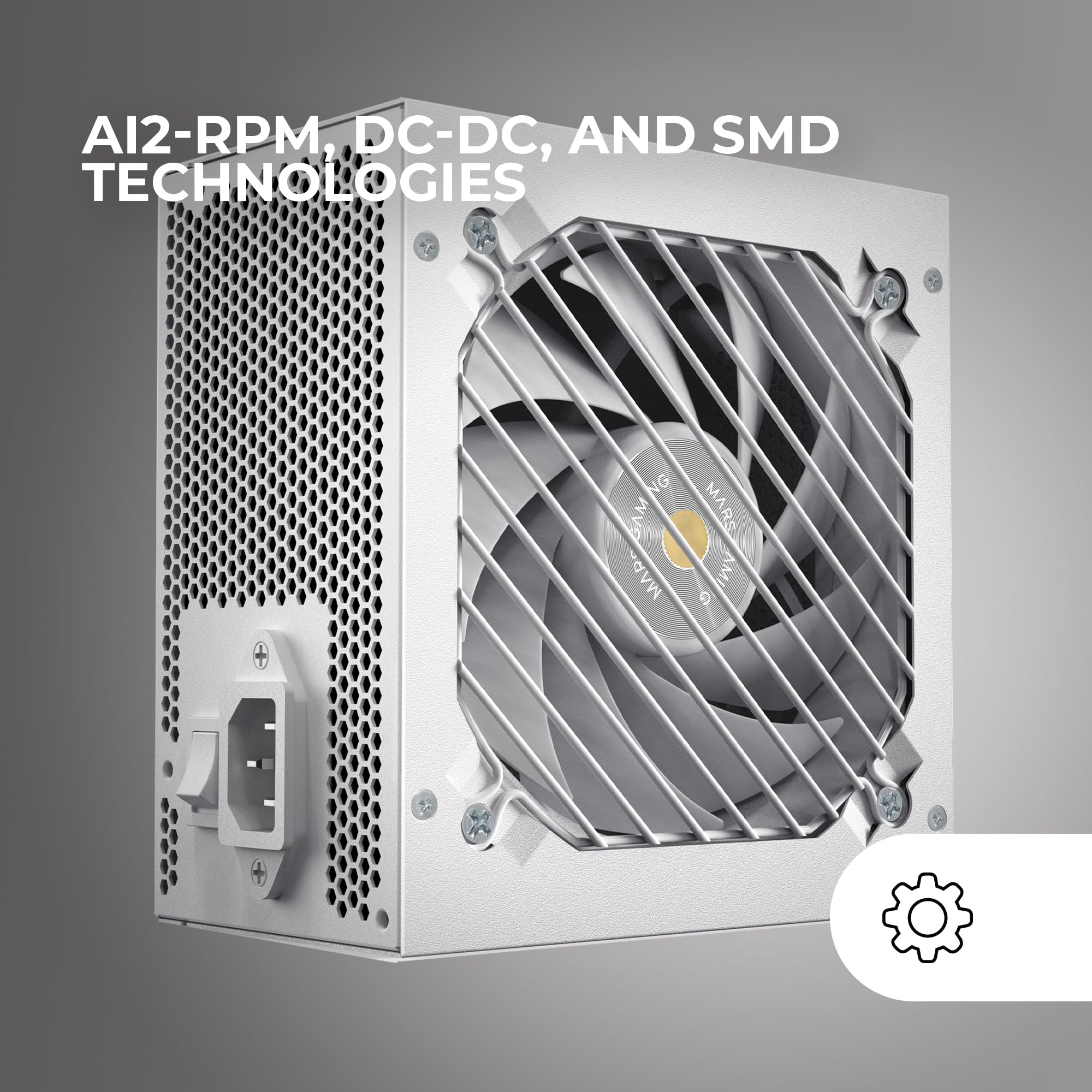 Mars Gaming MPB650SI, Zasilacz PC ATX 650W, 7 Lat Gwarancji, 80Plus Bronze 230V, 90% Wydajności, Wentylator SI Extreme Silence z Miedzianym Rdzeniem, Technologie AI2-RPM, DC-DC i SMD, Biały