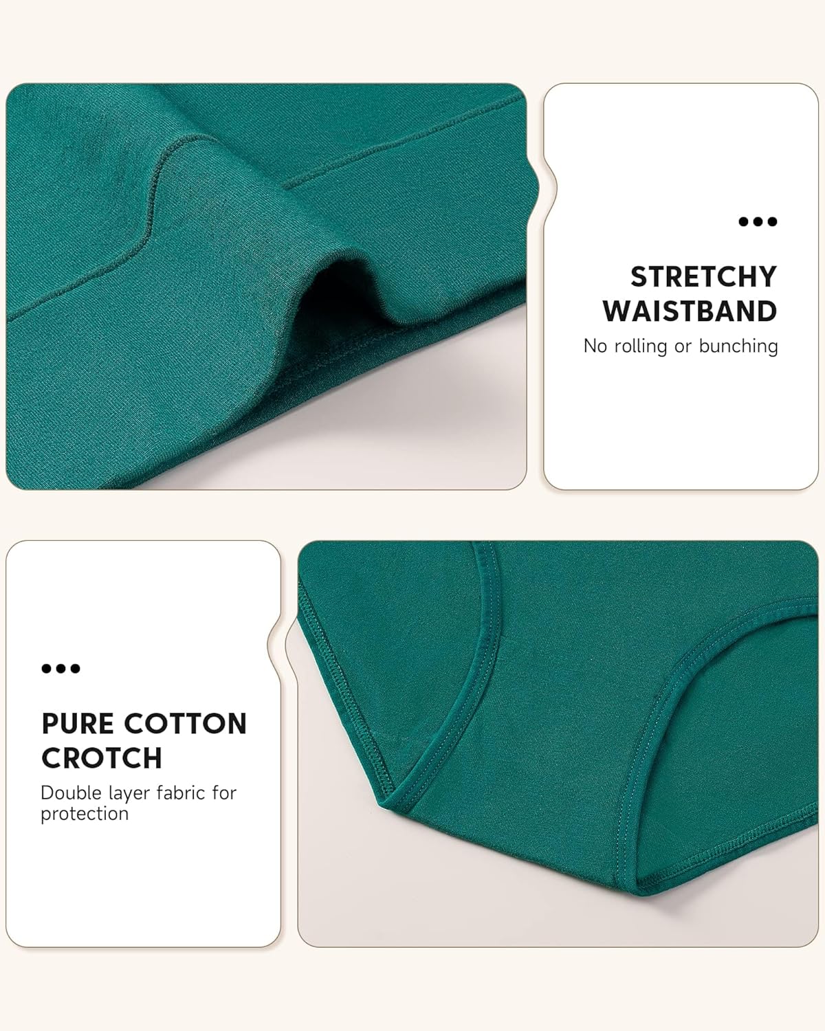 Benirap Womens Underwear Soft Cotton Hipster Panties Breathable Briefs 5 or 6 Pack - Image 5