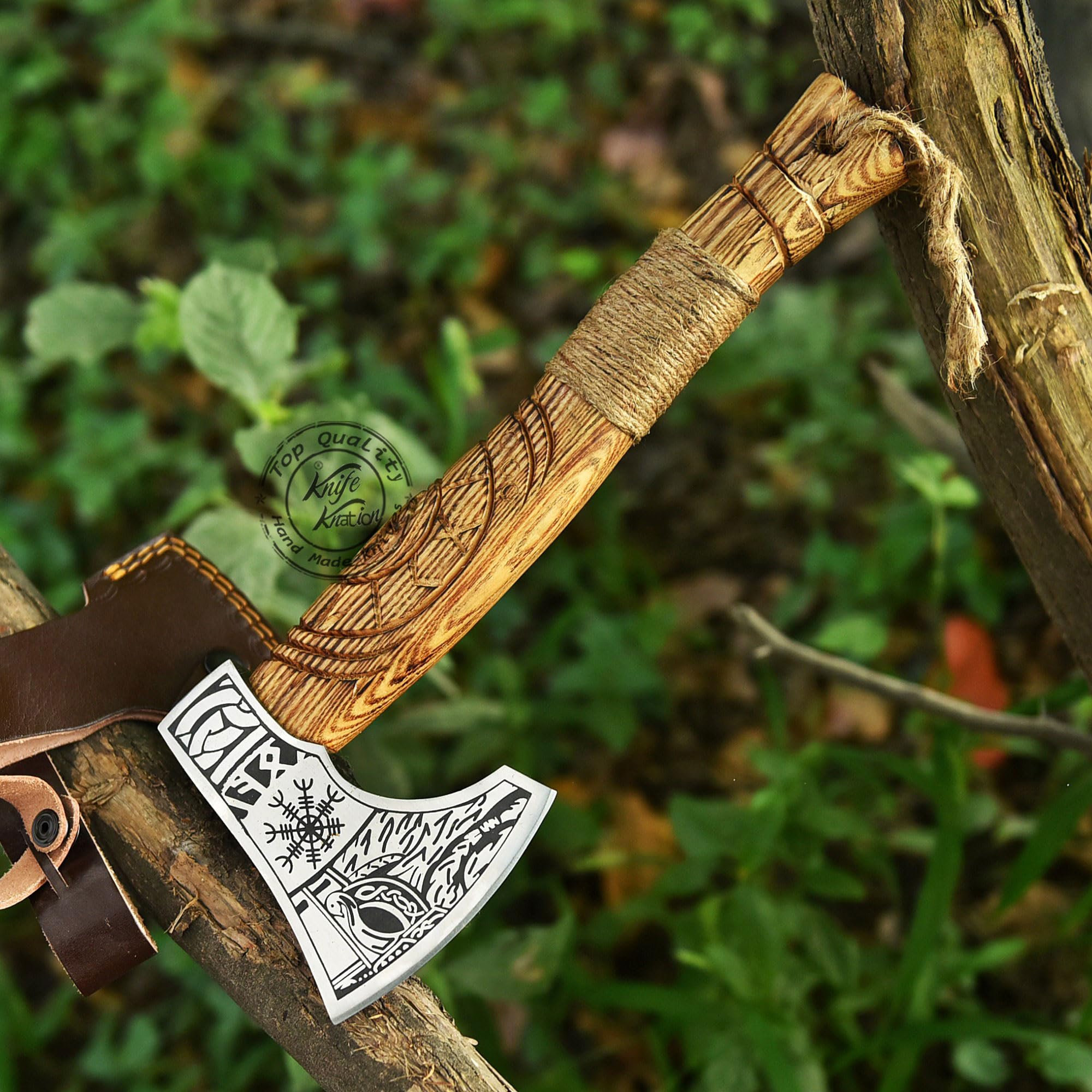 Amazon.com: Hand-Forged Viking Axe, Nordic Engraved Blade with