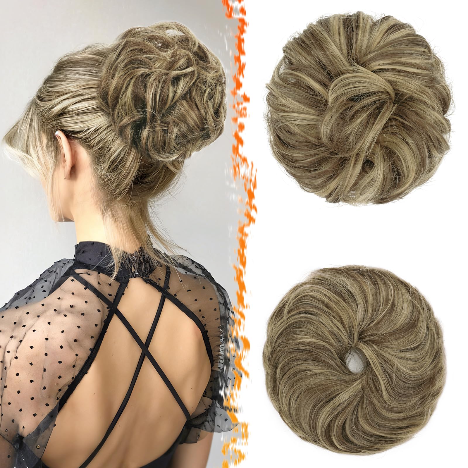 BARSDAR 2 PCS Messy Bun Hair Pieces