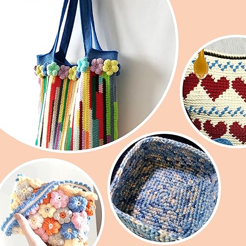 Miniatura 7 de Hilo para ganchillo, hilo de ganchillo, hilo fácil, hilo para principiantes para ganchillo con puntadas fáciles de ver, marcador de puntada y aguja